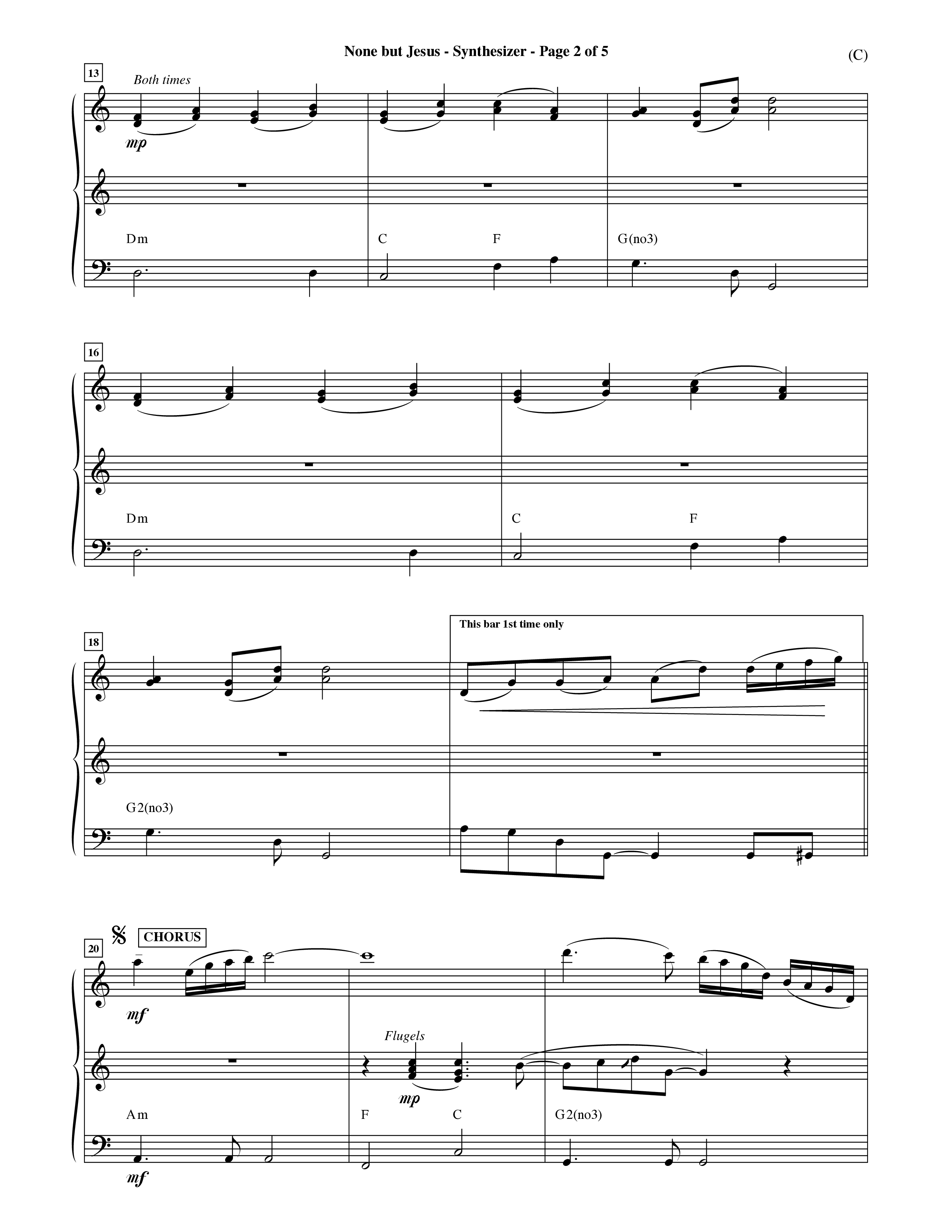 None But Jesus (Choral Anthem SATB) Synth (Word Music Choral / Orch. Ric Domenico)