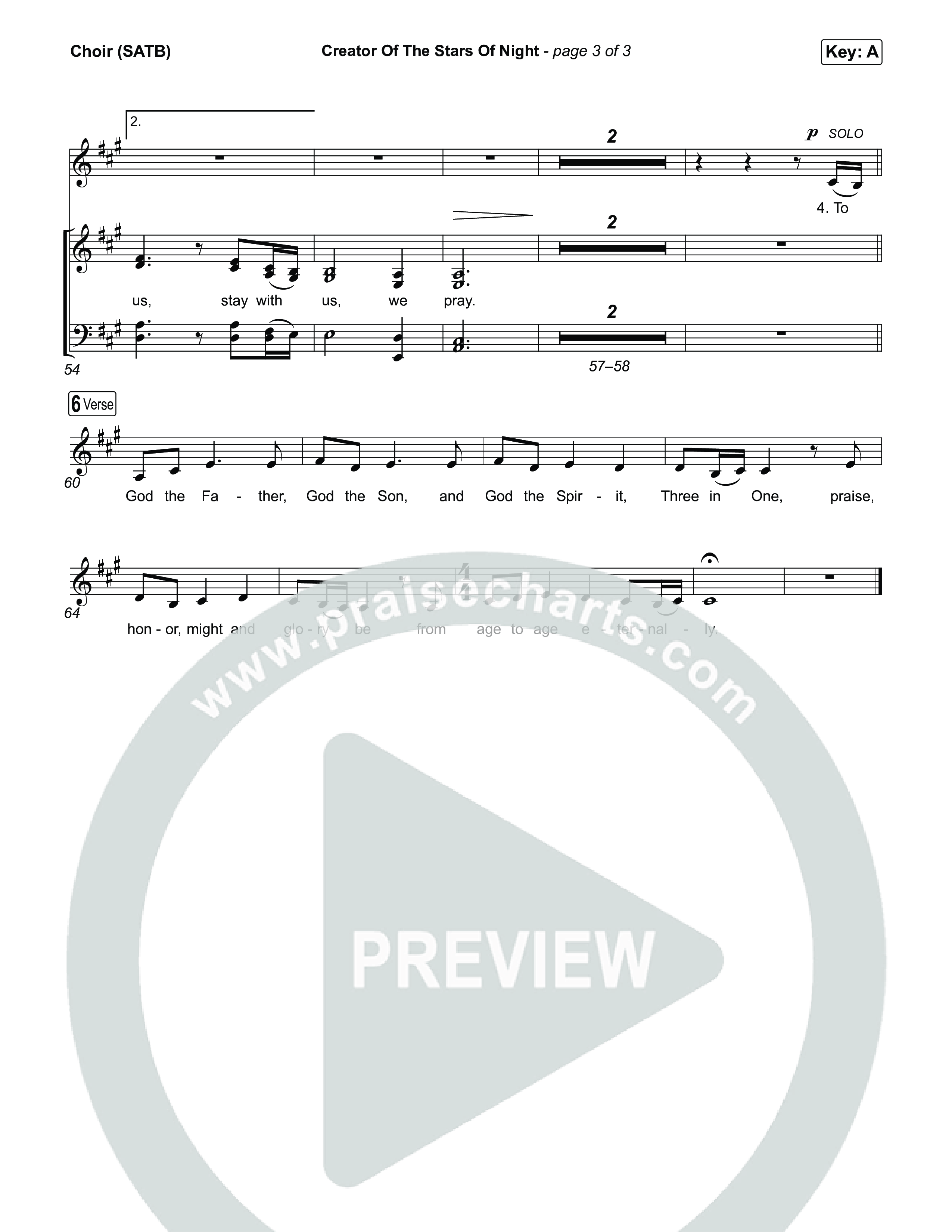 Creator Of The Stars Of Night Choir Sheet (SATB) (Sarah Kroger)