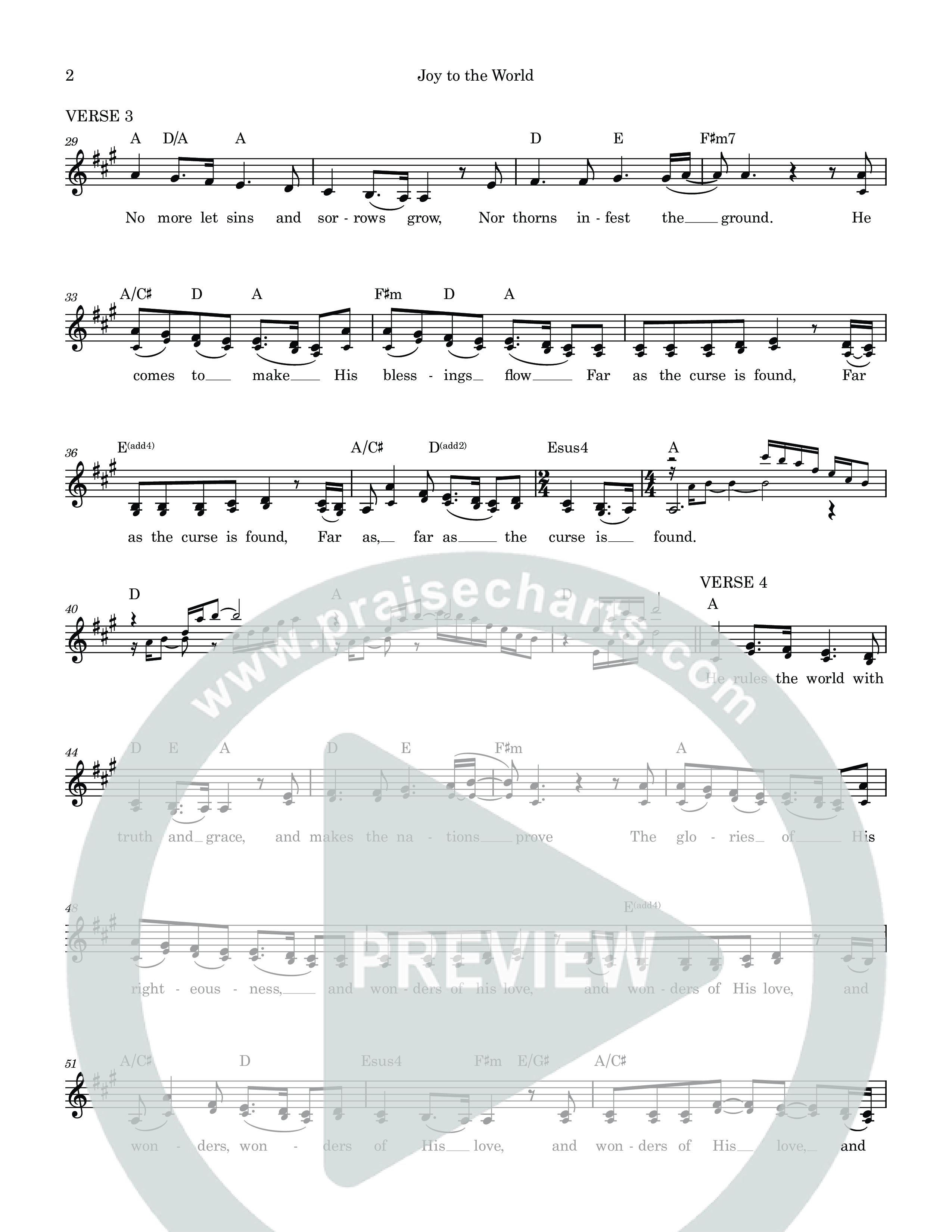 Joy To The World Lead Sheet (SAT) (Sarah Kroger)