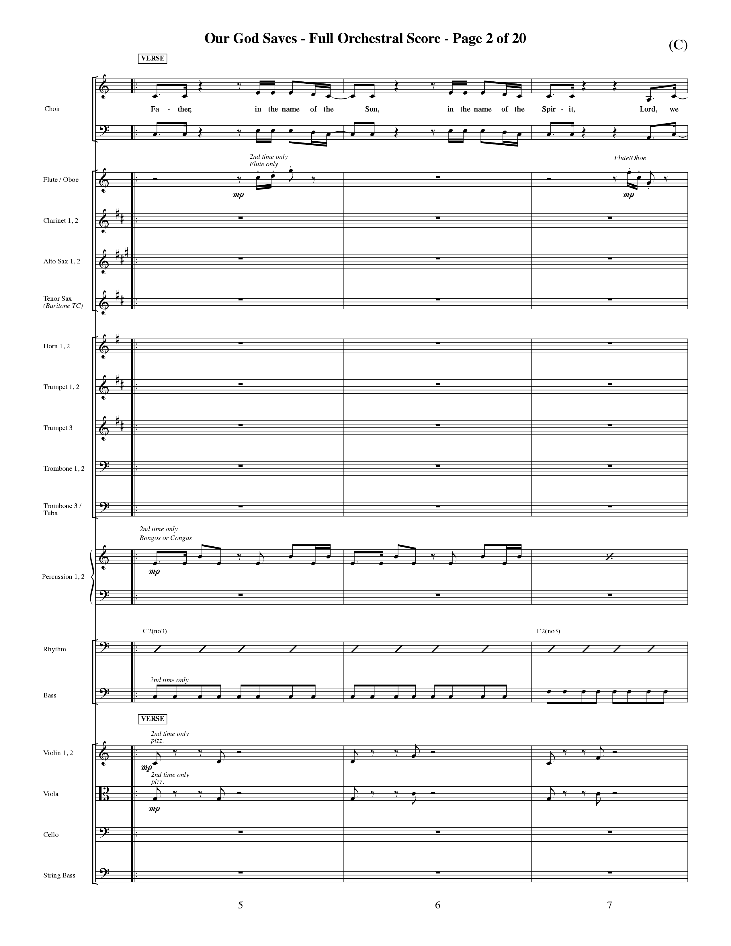 Our God Saves (Choral Anthem SATB) Orchestration (Word Music Choral / Orch. Ric Domenico)