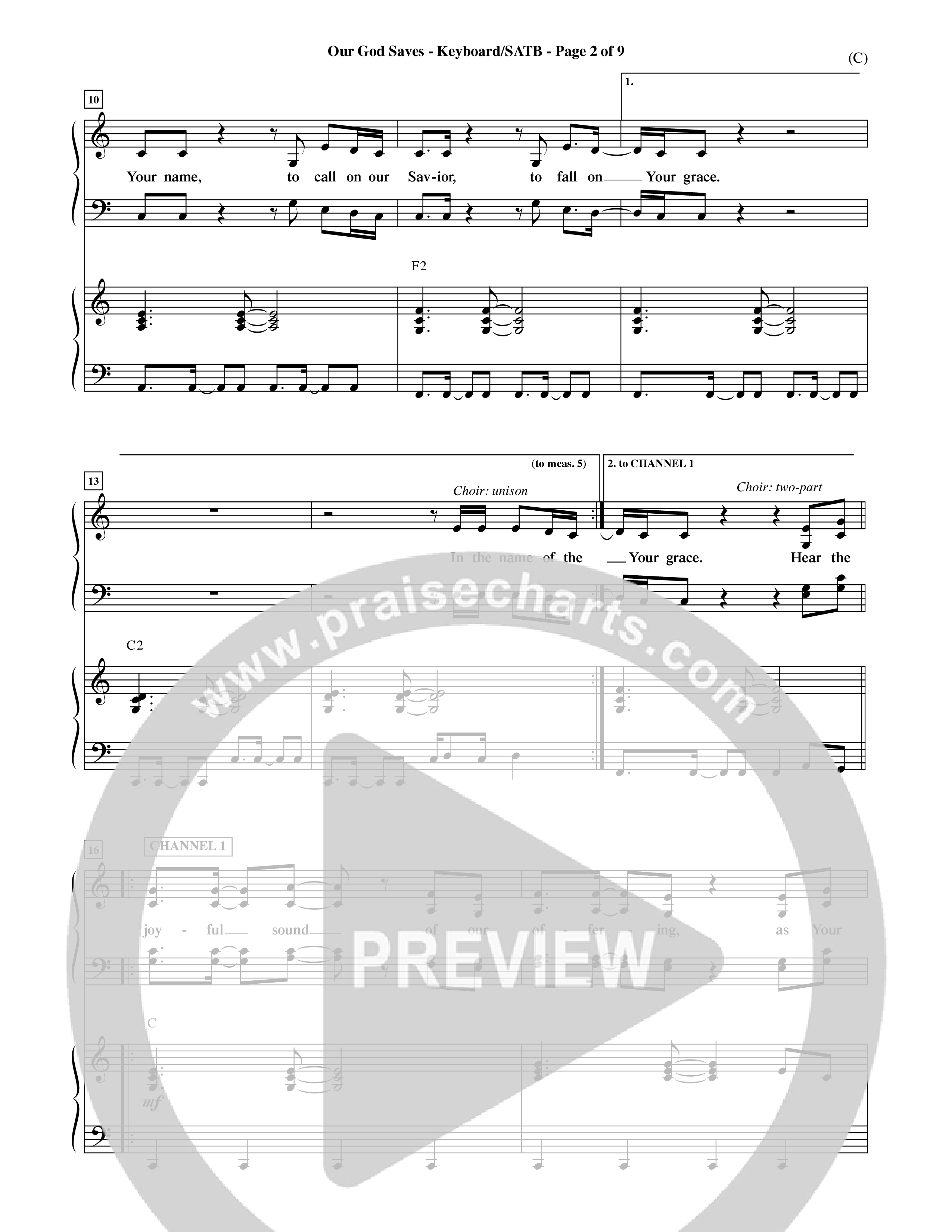 Our God Saves (Choral Anthem SATB) Keyboard/Vocal (SATB) (Word Music Choral / Orch. Ric Domenico)
