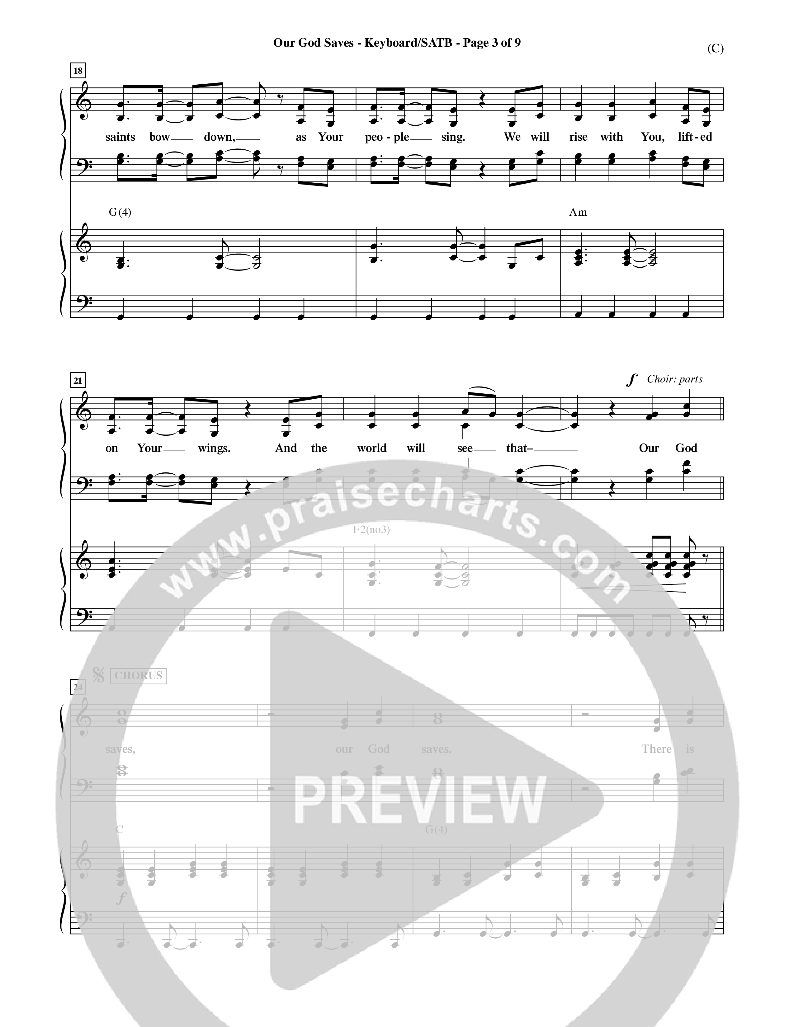 Our God Saves (Choral Anthem SATB) Keyboard/Vocal (SATB) (Word Music Choral / Orch. Ric Domenico)