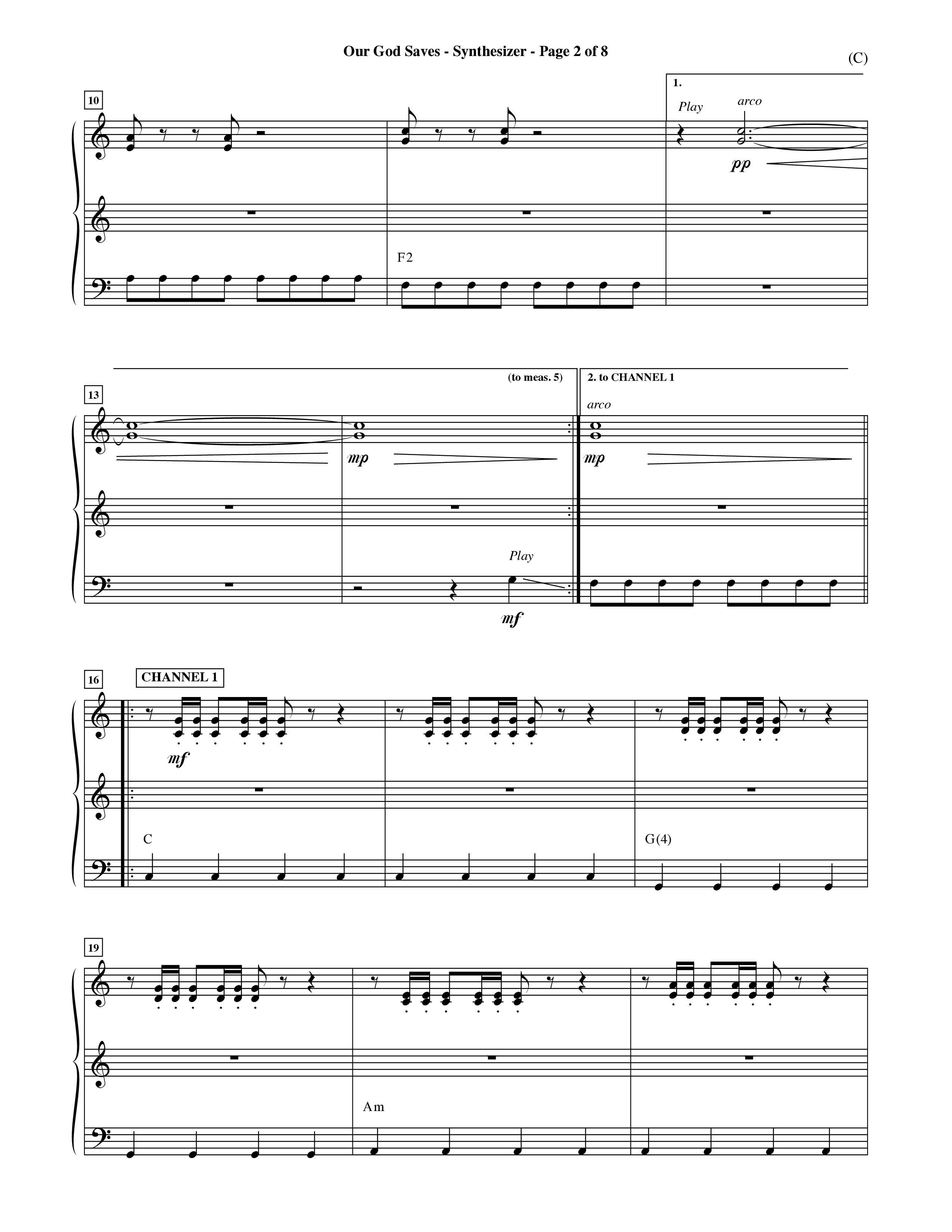 Our God Saves (Choral Anthem SATB) Synth (Word Music Choral / Orch. Ric Domenico)