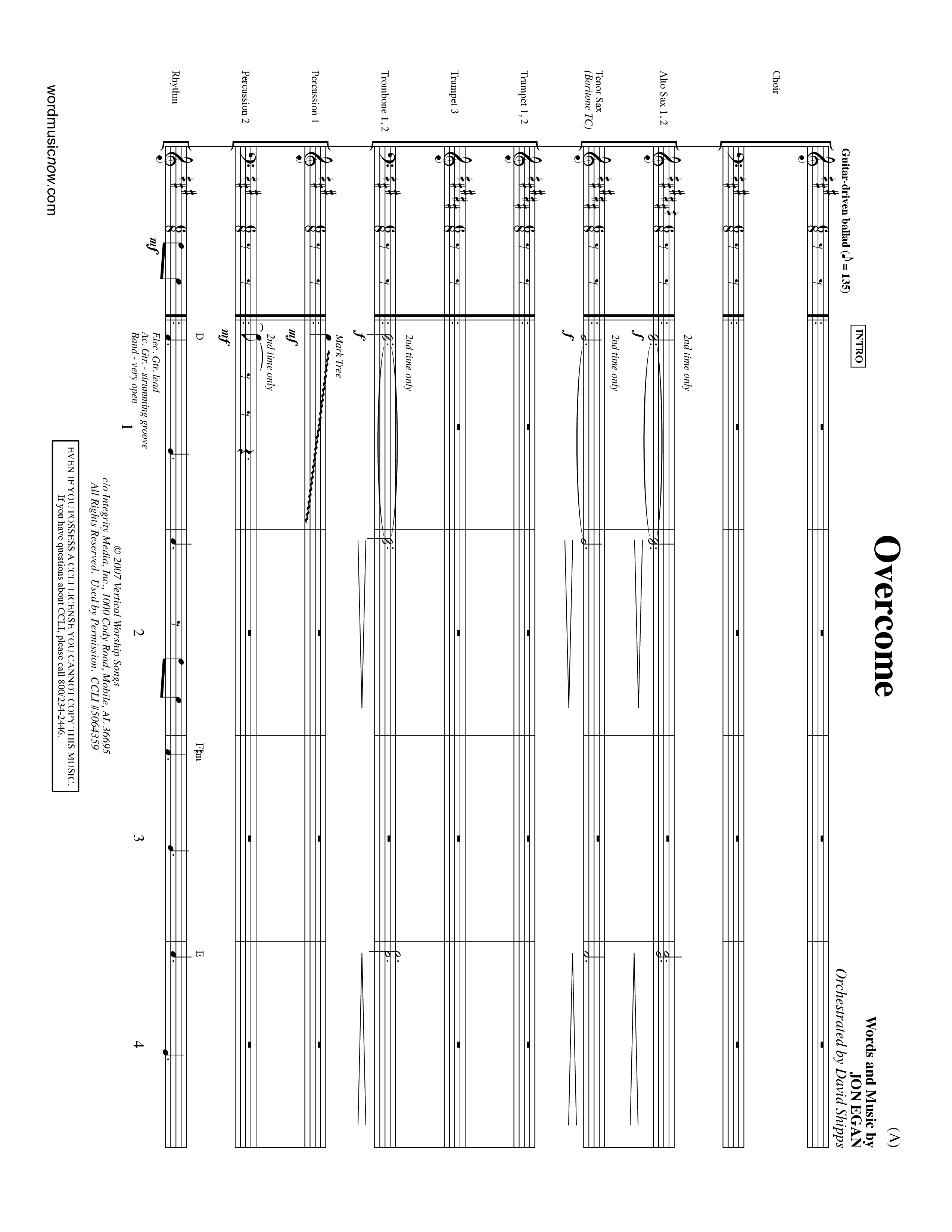 Overcome (Choral Anthem SATB) Conductor's Score (Word Music Choral / Orch. David Shipps)