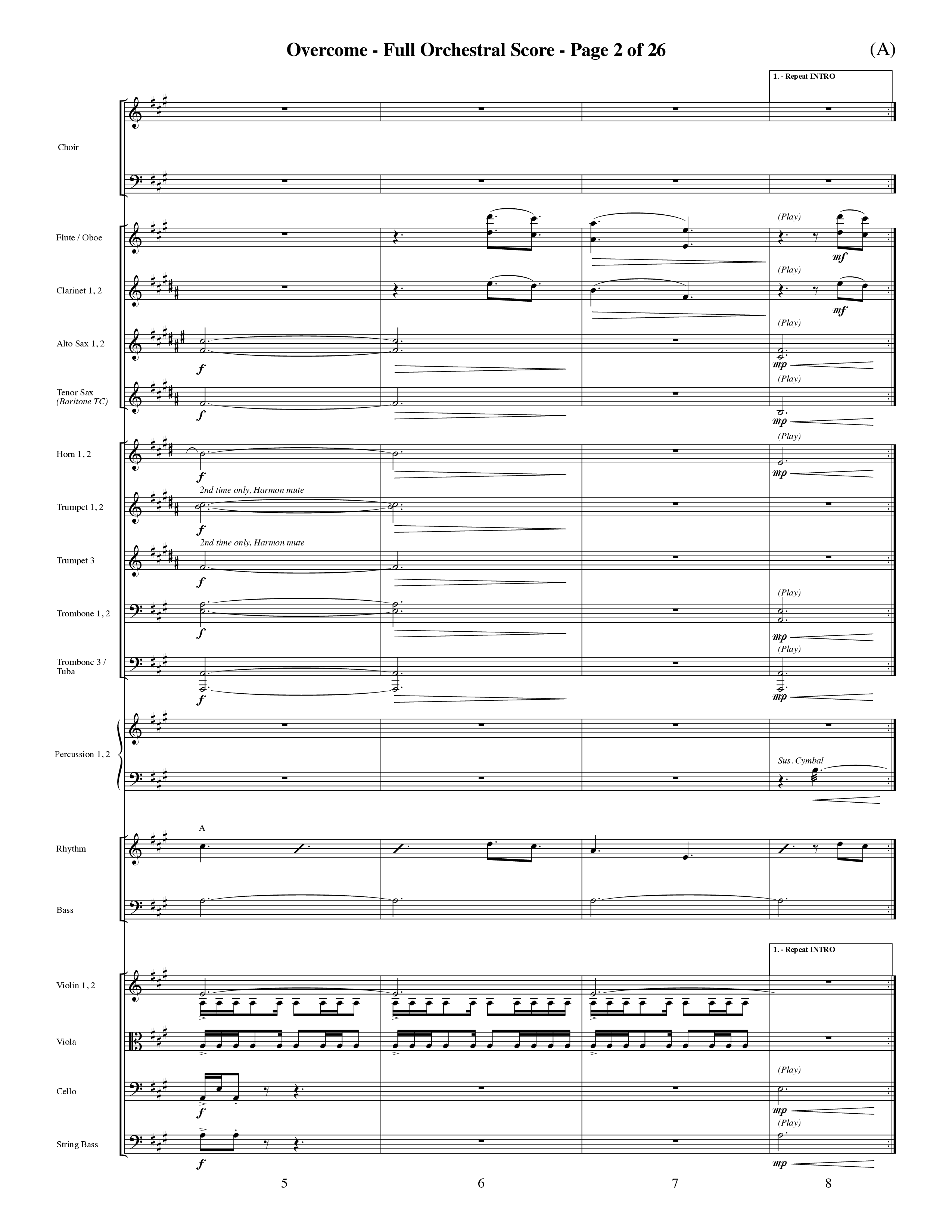 Overcome (Choral Anthem SATB) Orchestration (Word Music Choral / Orch. David Shipps)