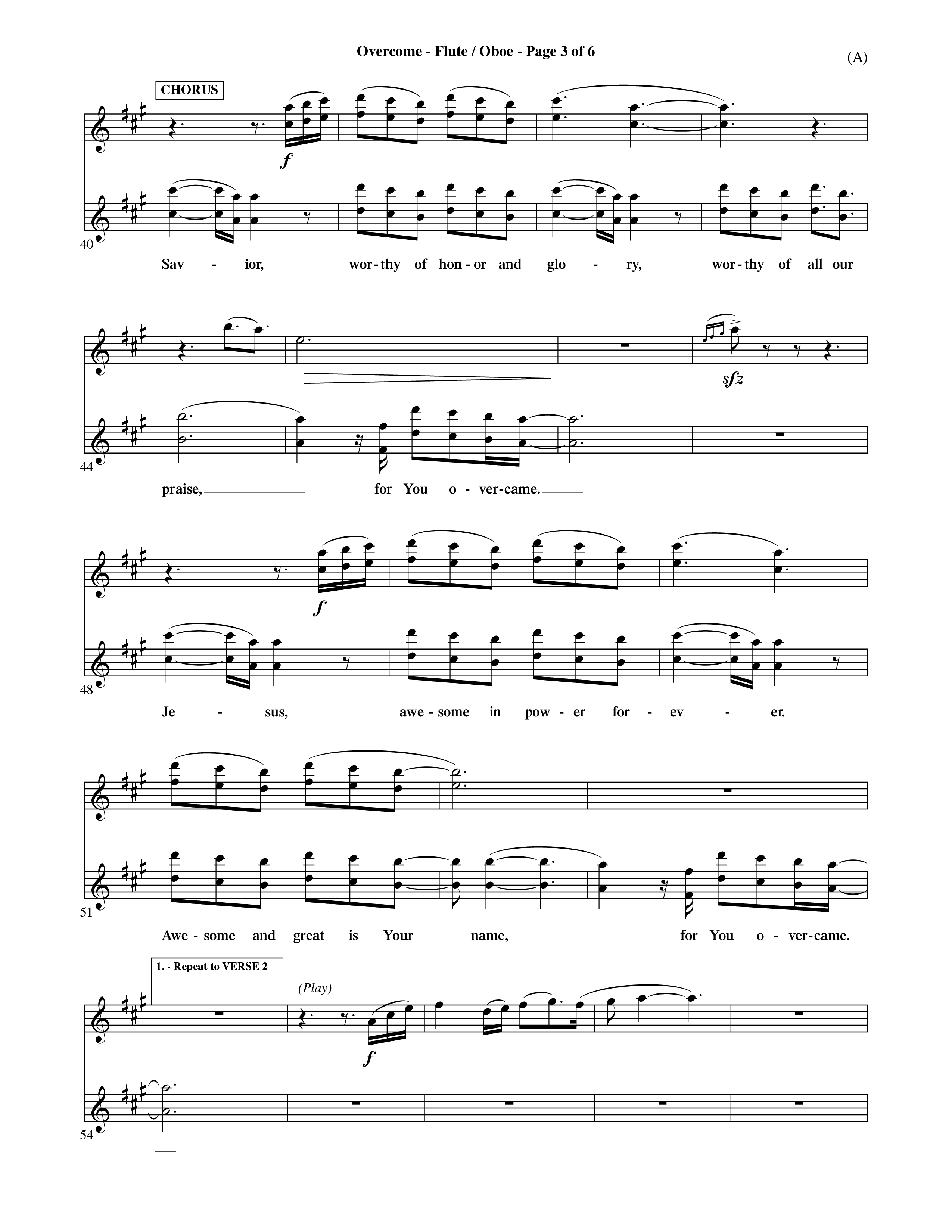 Overcome (Choral Anthem SATB) Flute/Oboe (Word Music Choral / Orch. David Shipps)