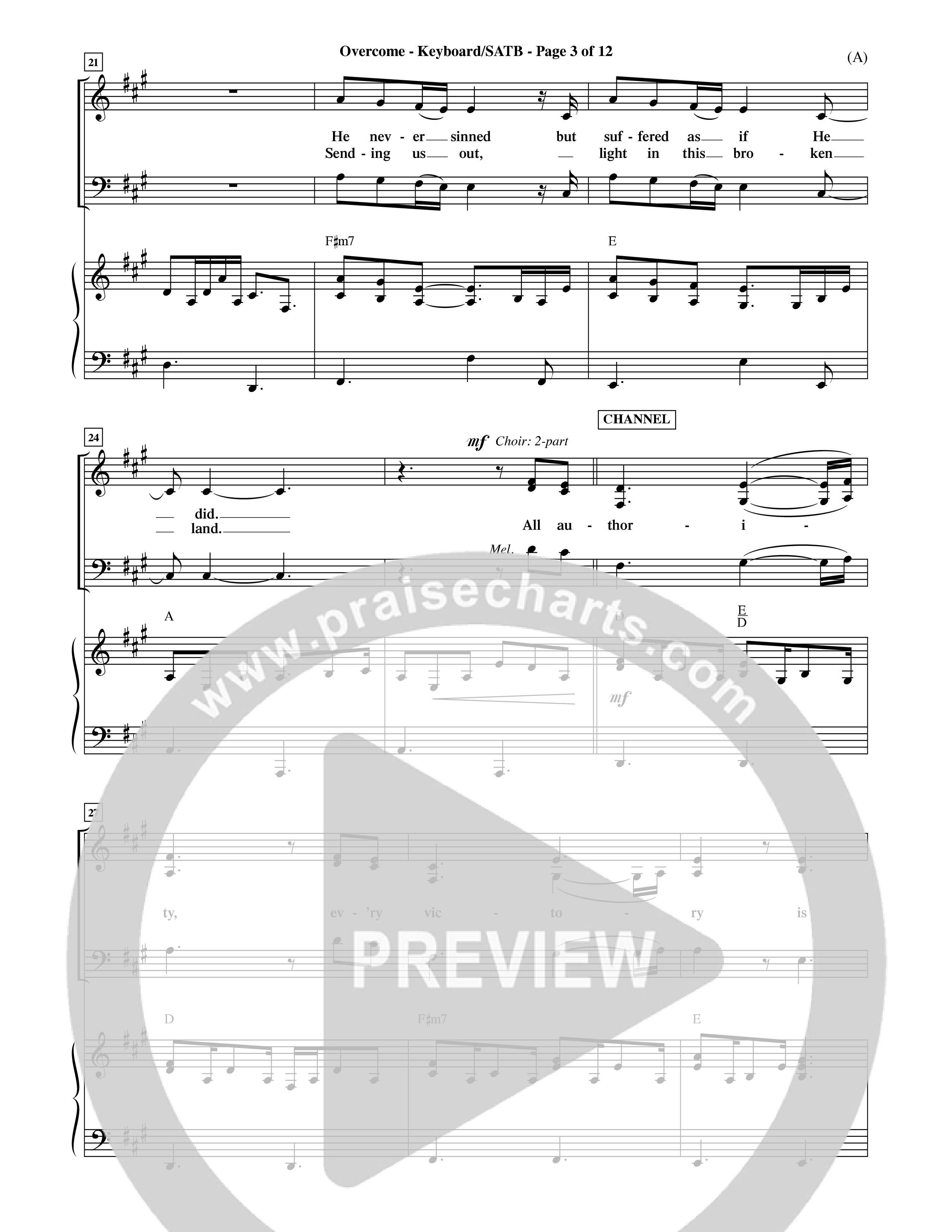 Overcome (Choral Anthem SATB) Keyboard/Vocal (SATB) (Word Music Choral / Orch. David Shipps)