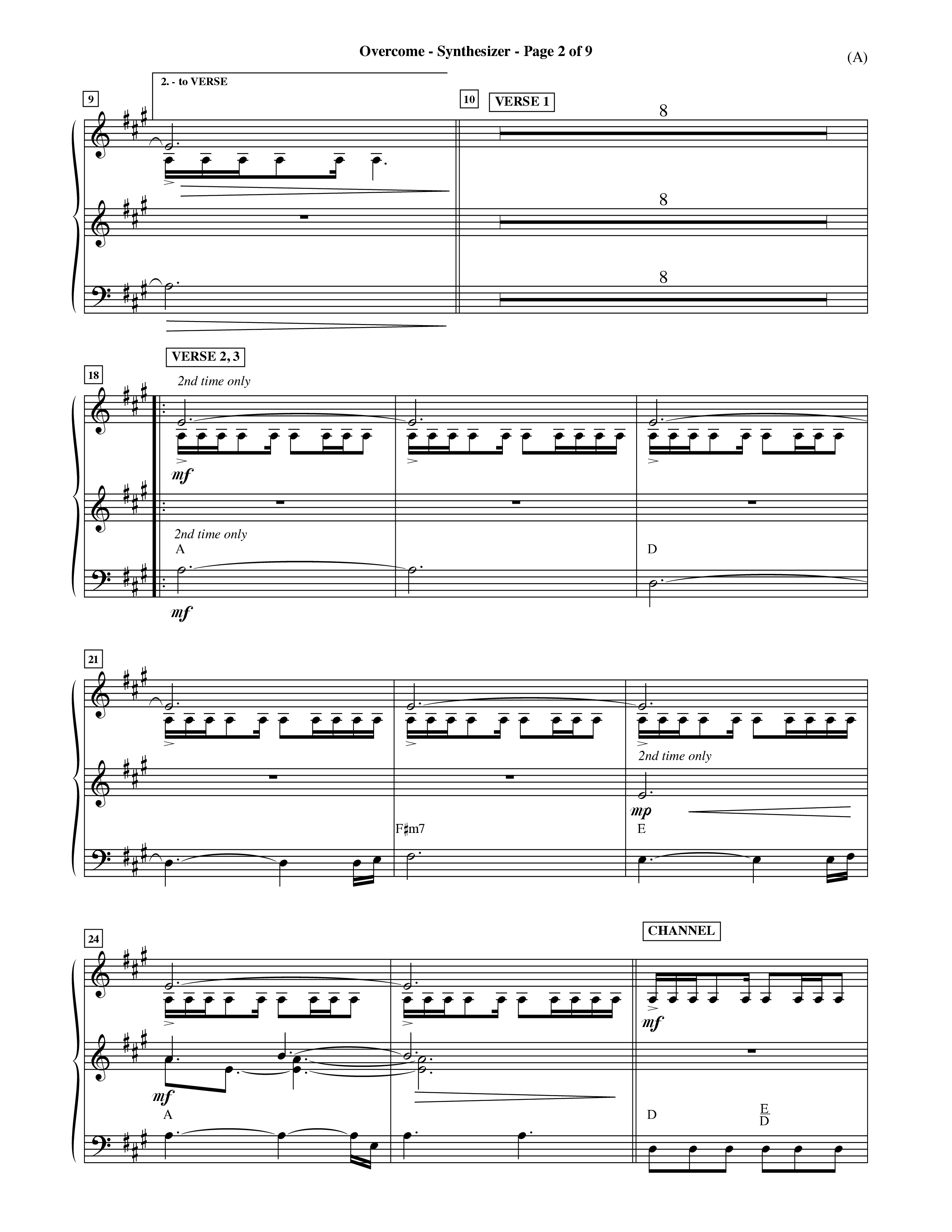 Overcome (Choral Anthem SATB) Synth (Word Music Choral / Orch. David Shipps)