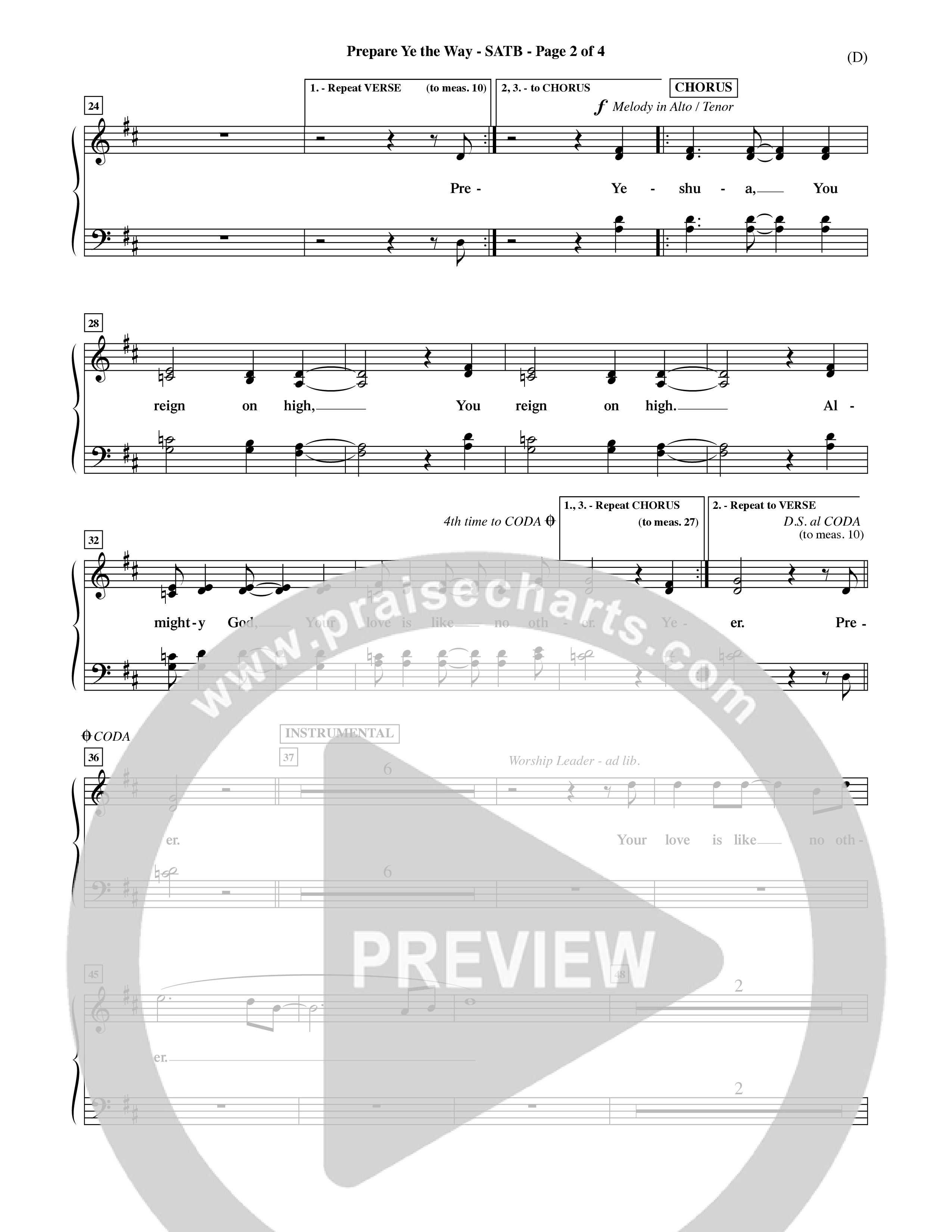 Prepare Ye The Way (Choral Anthem SATB) Choir Sheet (SATB) (Word Music Choral / Orch. David Shipps)