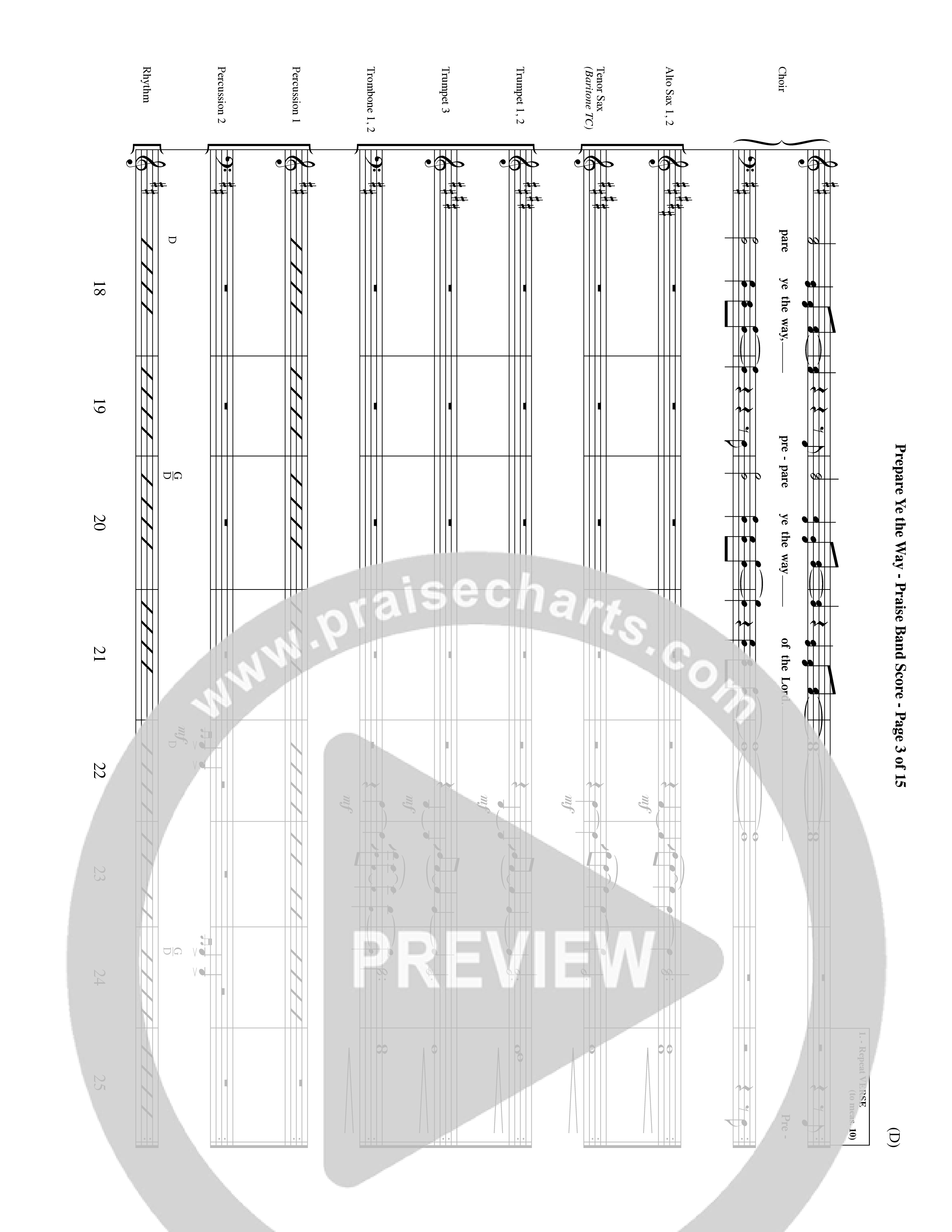 Prepare Ye The Way (Choral Anthem SATB) PraiseBand (incl. Brass) (Word Music Choral / Orch. David Shipps)
