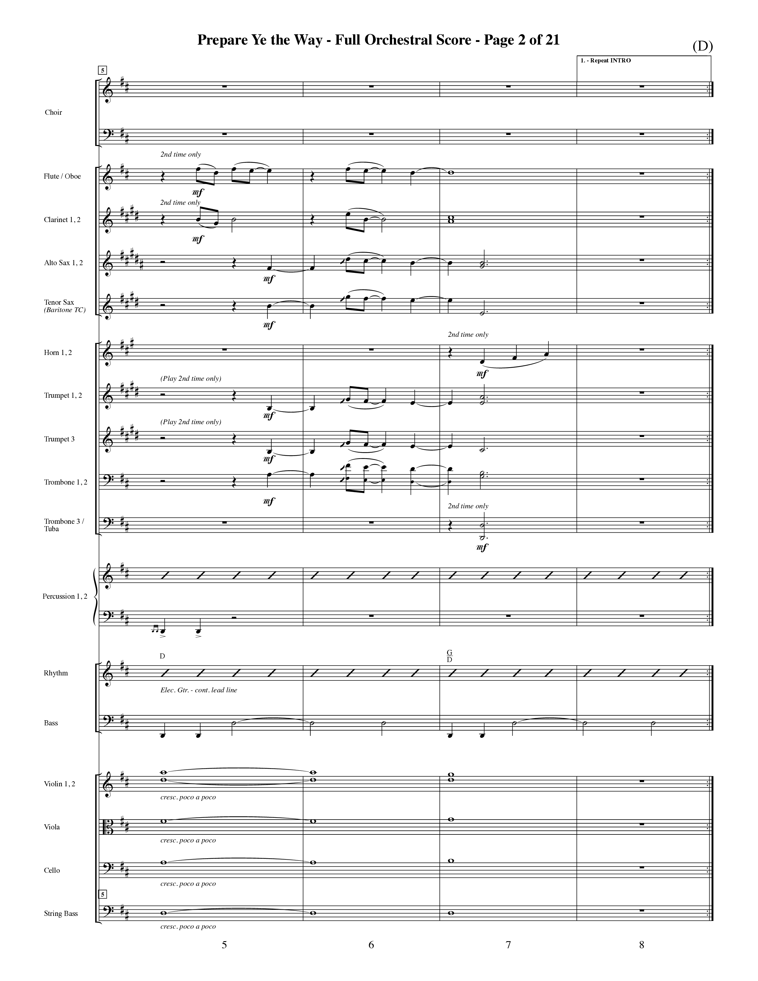 Prepare Ye The Way (Choral Anthem SATB) Orchestration (Word Music Choral / Orch. David Shipps)