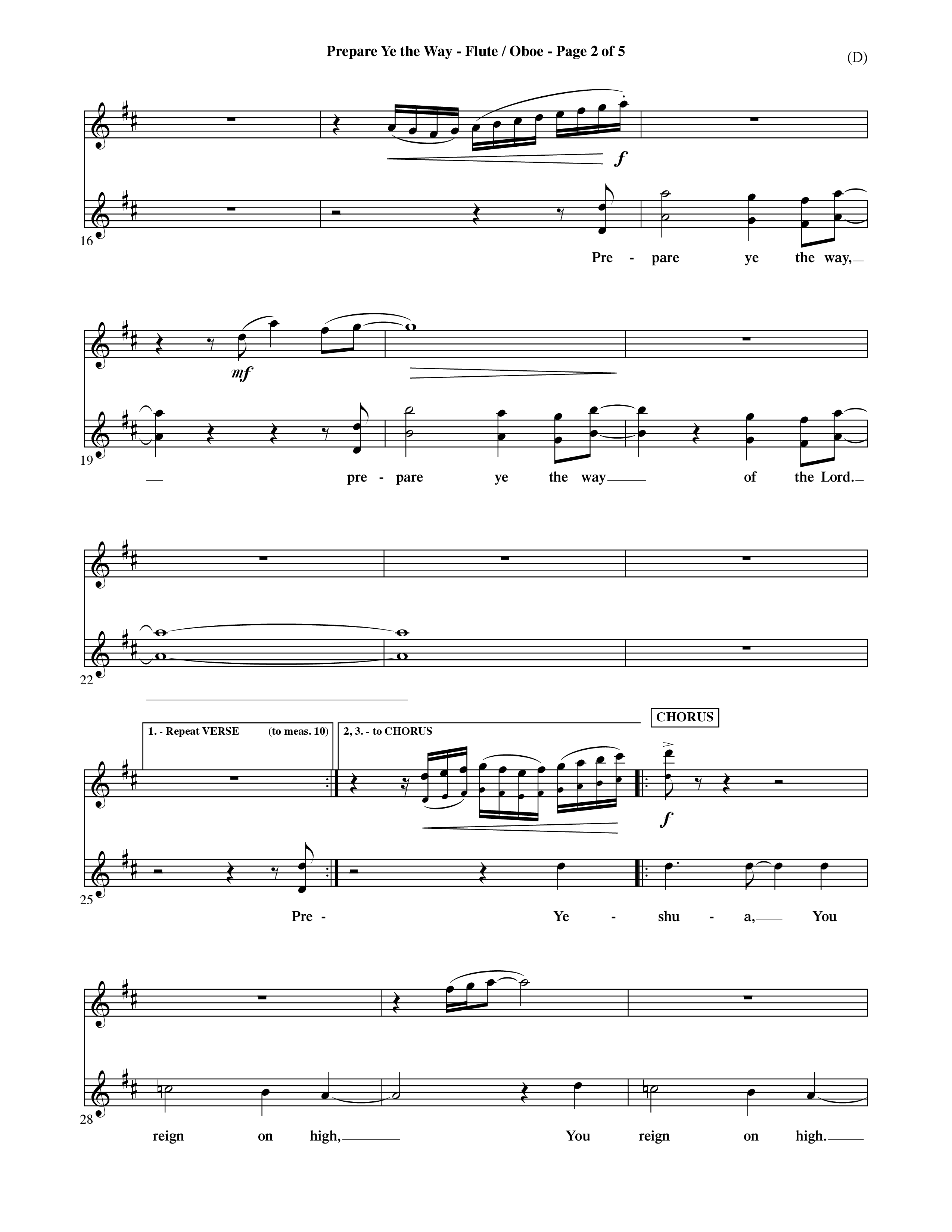 Prepare Ye The Way (Choral Anthem SATB) Flute/Oboe (Word Music Choral / Orch. David Shipps)