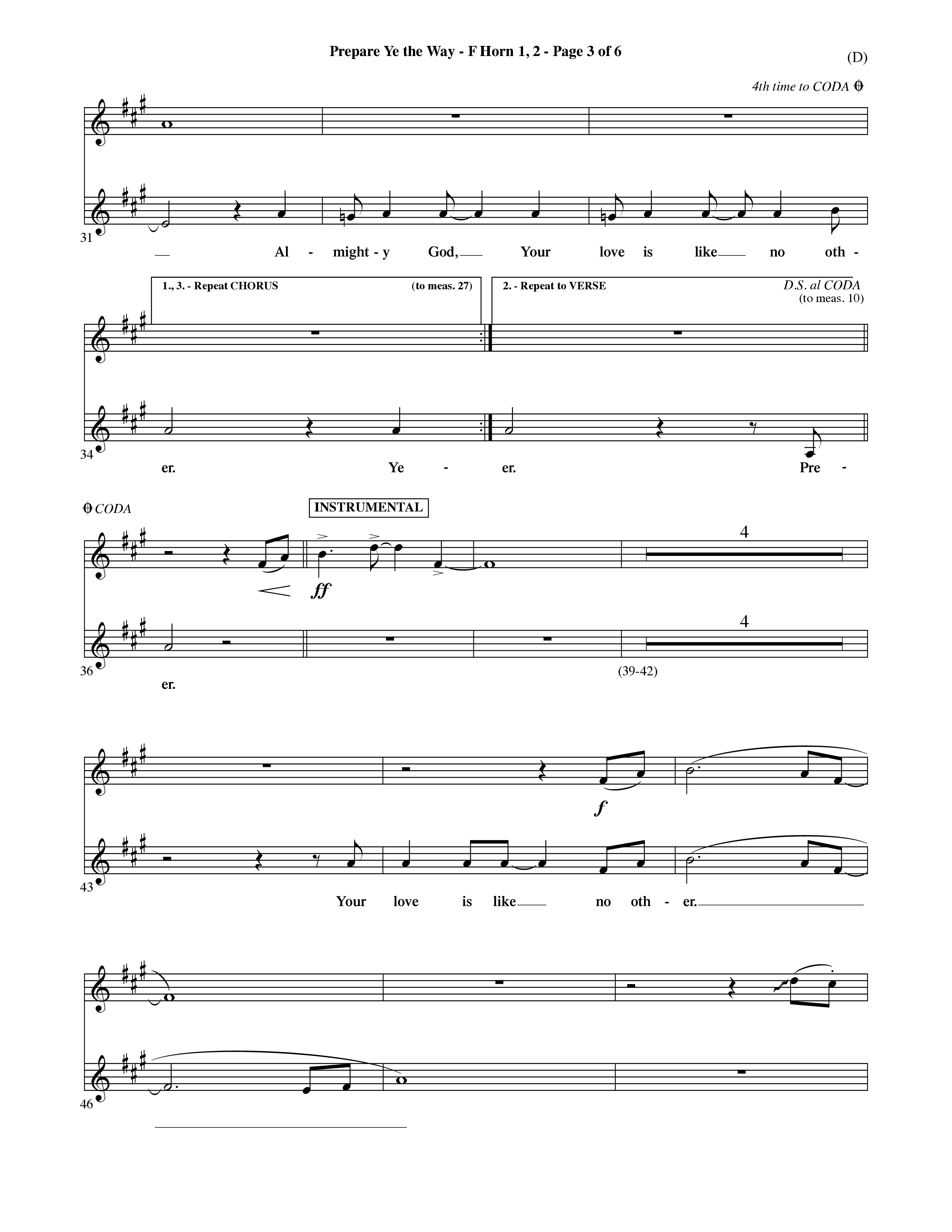 Prepare Ye The Way (Choral Anthem SATB) French Horn (Word Music Choral / Orch. David Shipps)
