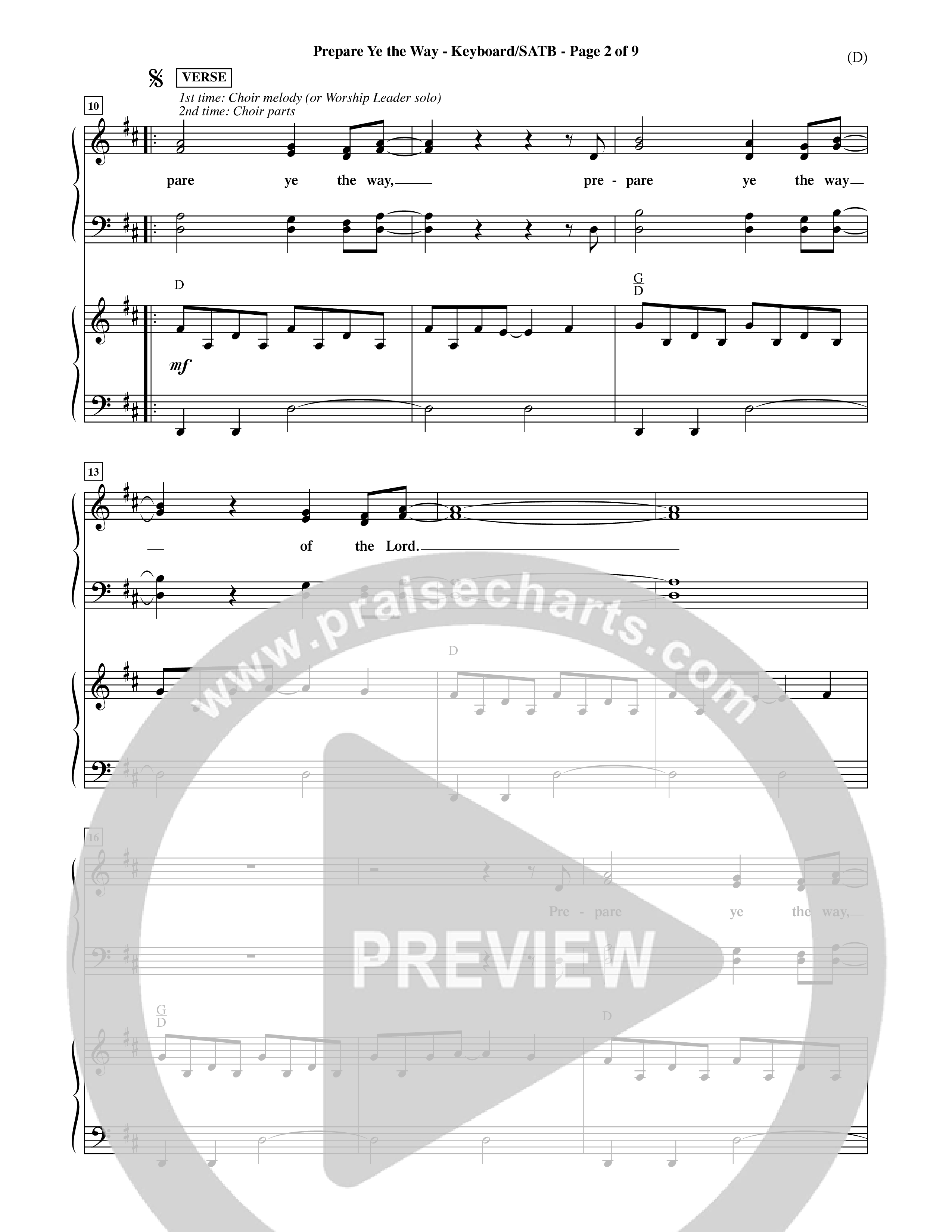 Prepare Ye The Way (Choral Anthem SATB) Keyboard/Vocal (SATB) (Word Music Choral / Orch. David Shipps)