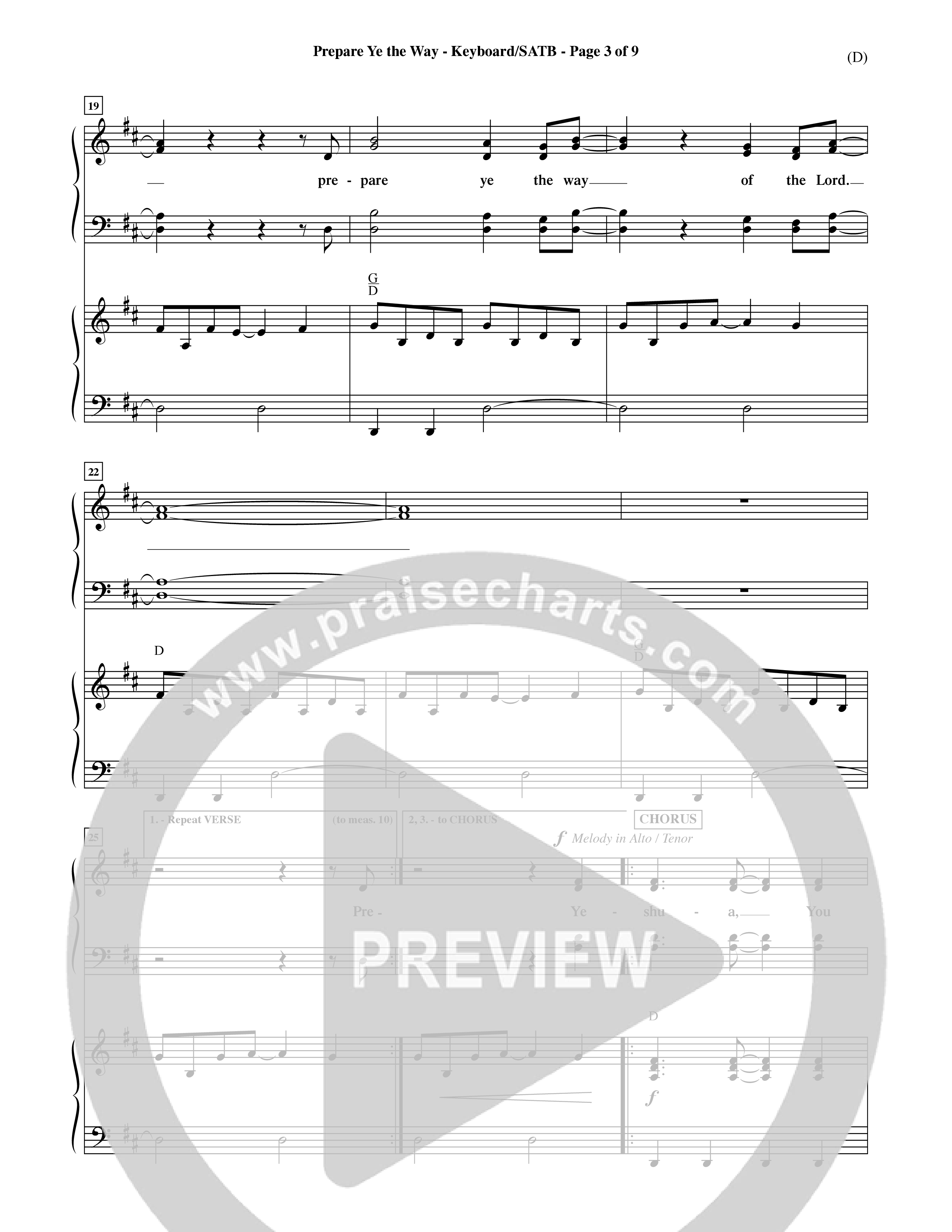 Prepare Ye The Way (Choral Anthem SATB) Keyboard/Vocal (SATB) (Word Music Choral / Orch. David Shipps)