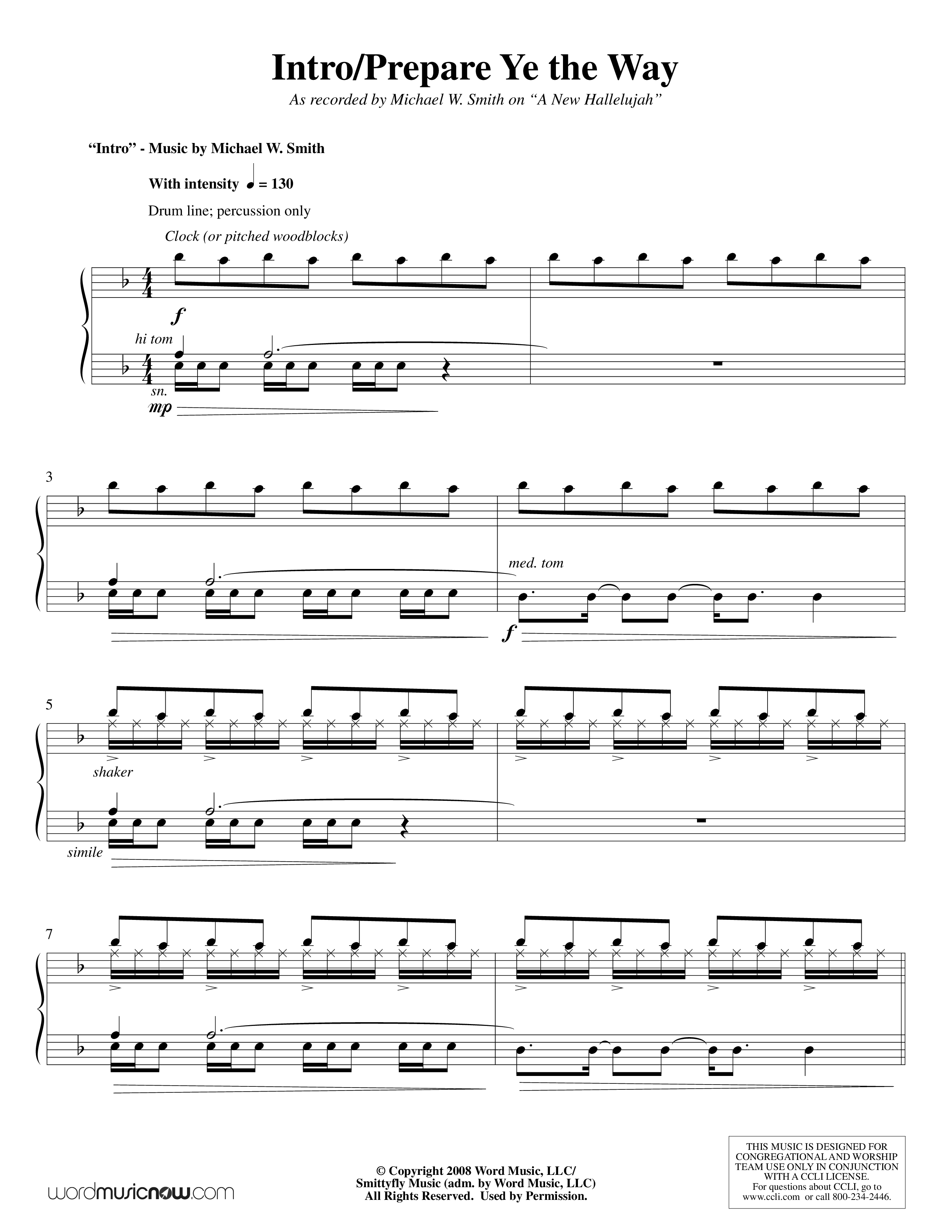 Prepare Ye The Way (Choral Anthem SATB) Piano/Vocal (Melody) (Word Music Choral / Orch. David Shipps)