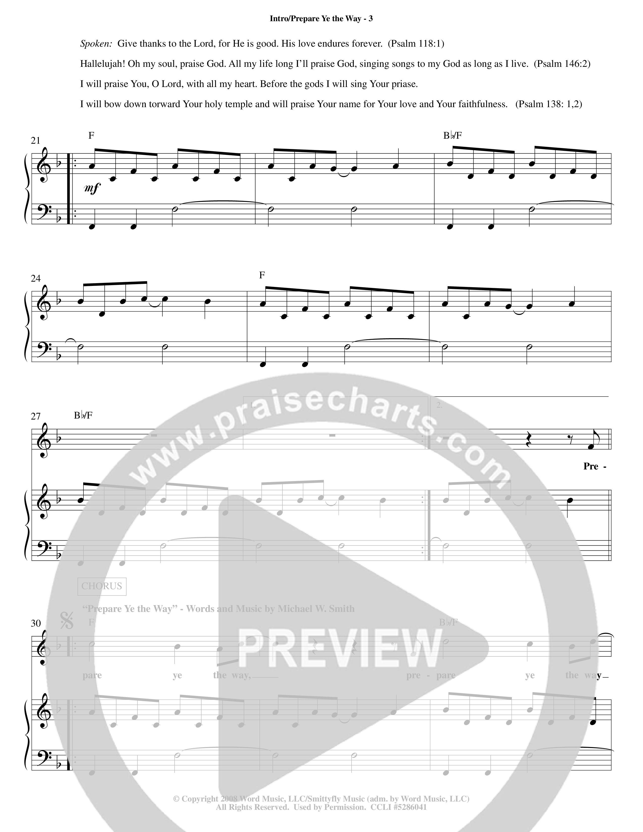 Prepare Ye The Way (Choral Anthem SATB) Piano/Vocal (Melody) (Word Music Choral / Orch. David Shipps)