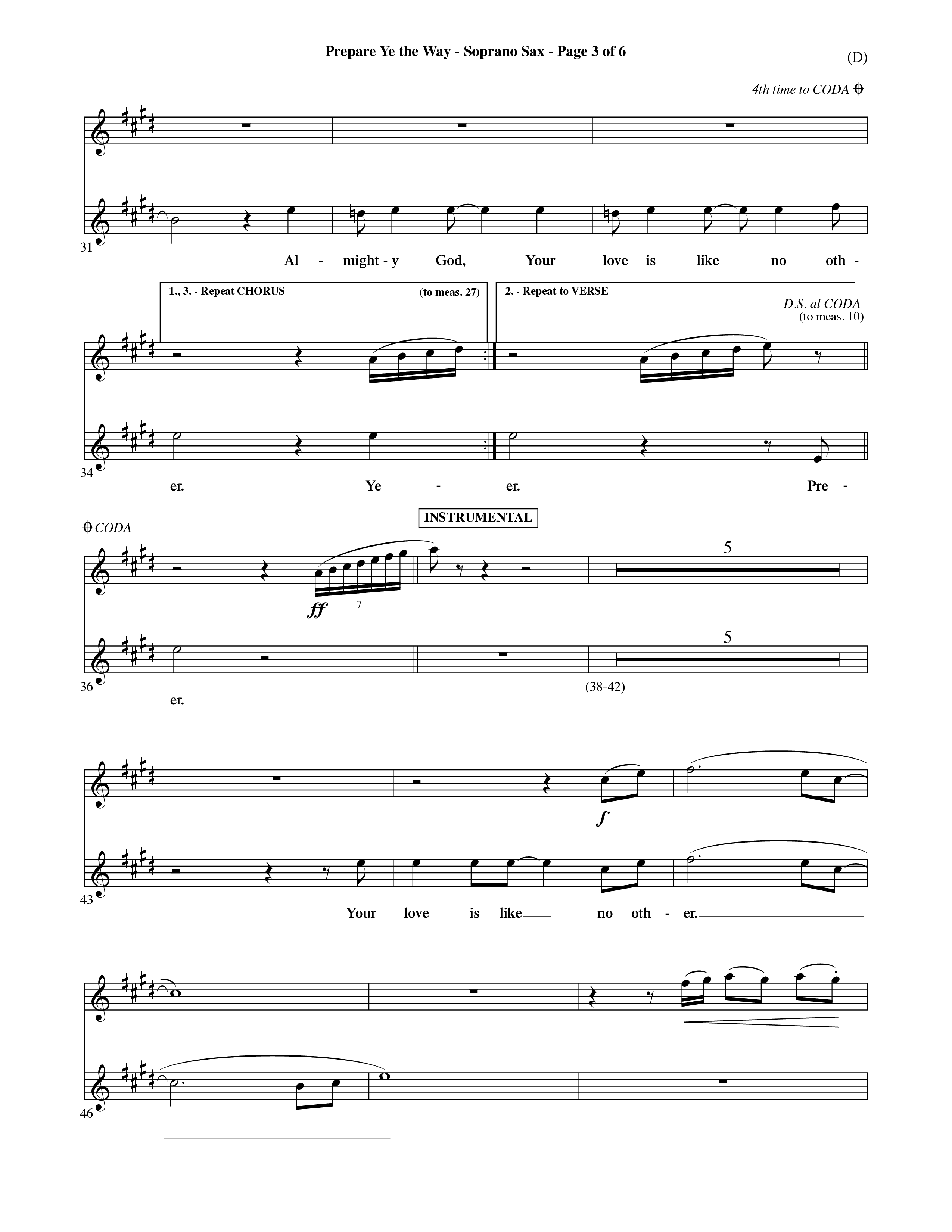 Prepare Ye The Way (Choral Anthem SATB) Saxophone (Word Music Choral / Orch. David Shipps)