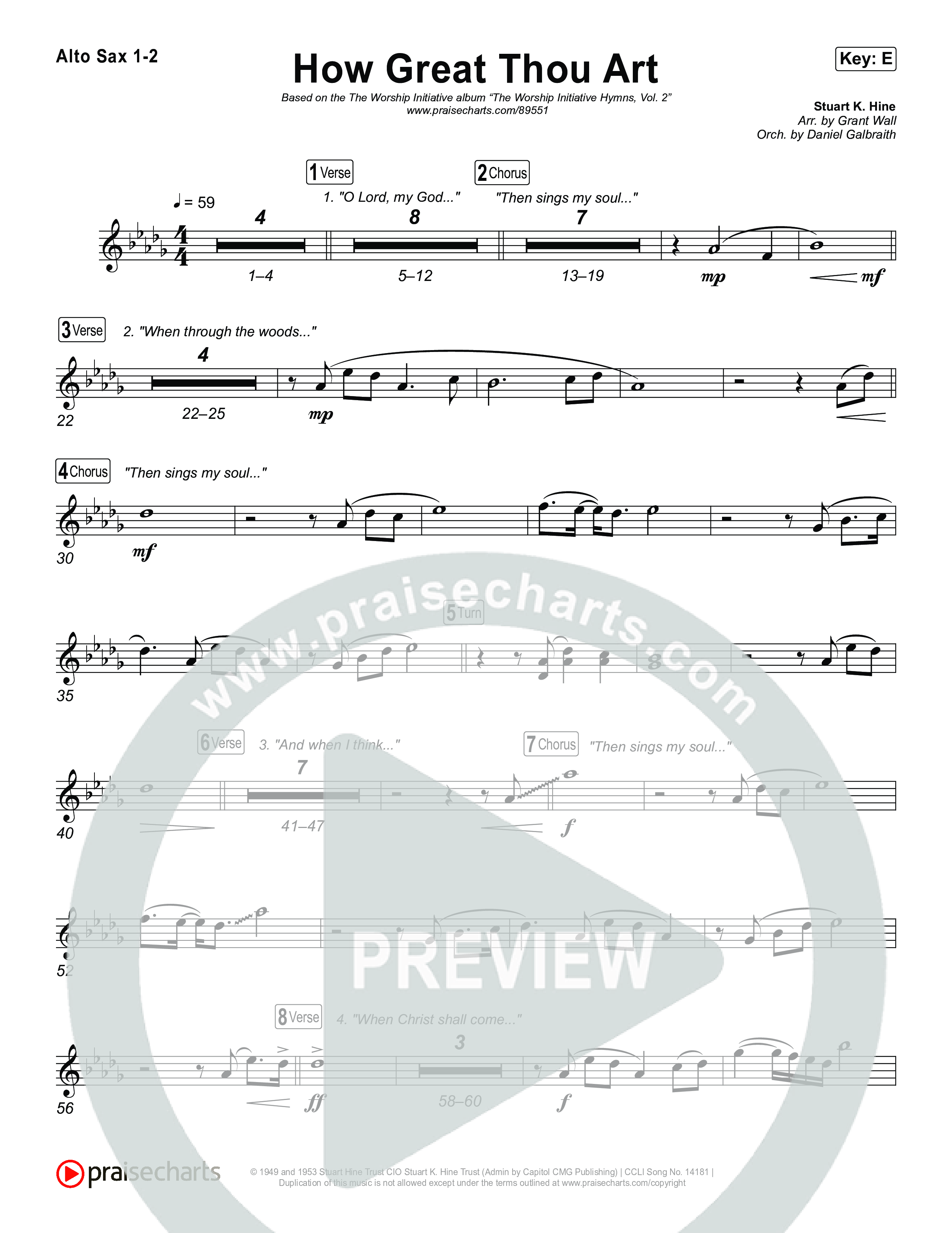 How Great Thou Art Alto Sax 1,2 (The Worship Initiative / Davy Flowers)