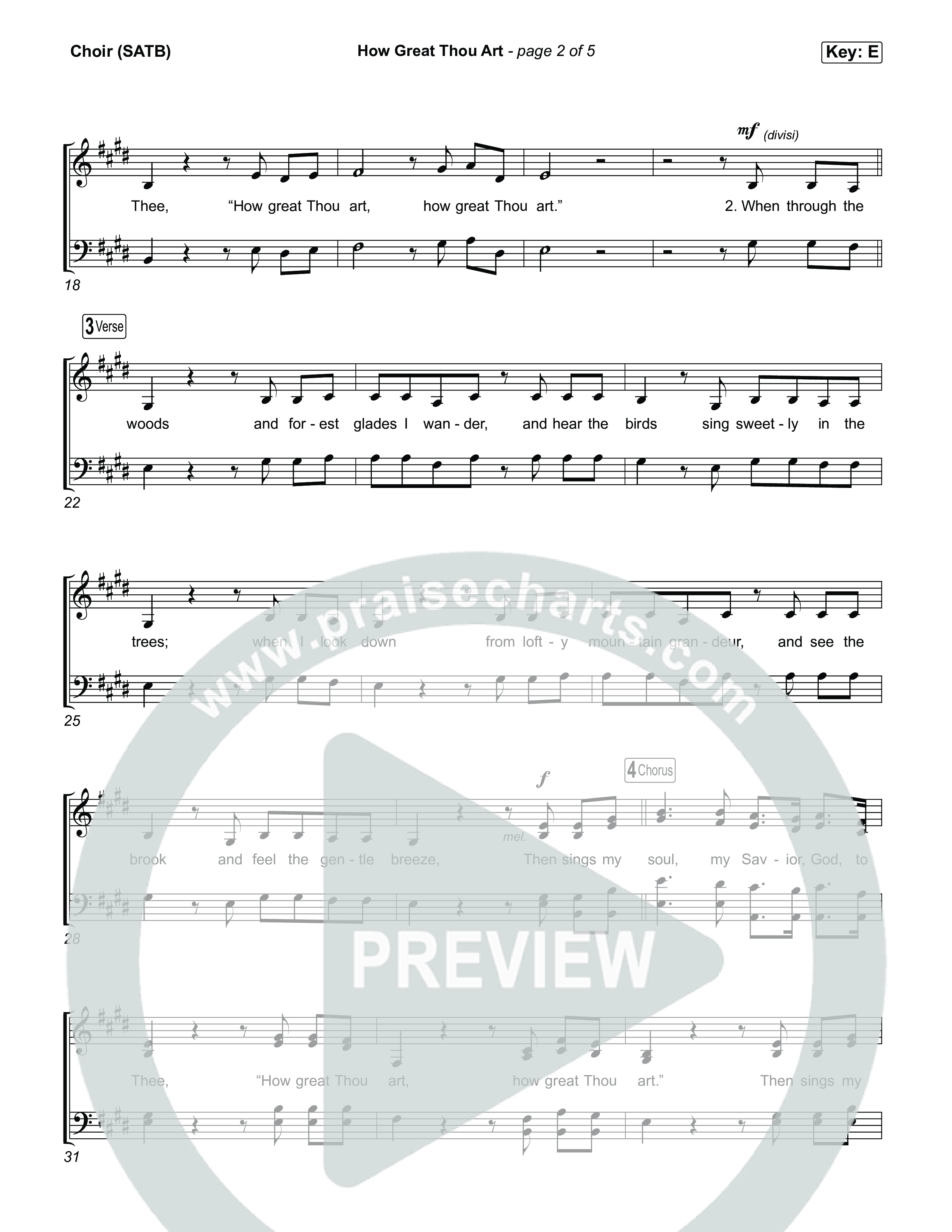 How Great Thou Art Choir Sheet (The Worship Initiative / Davy Flowers)