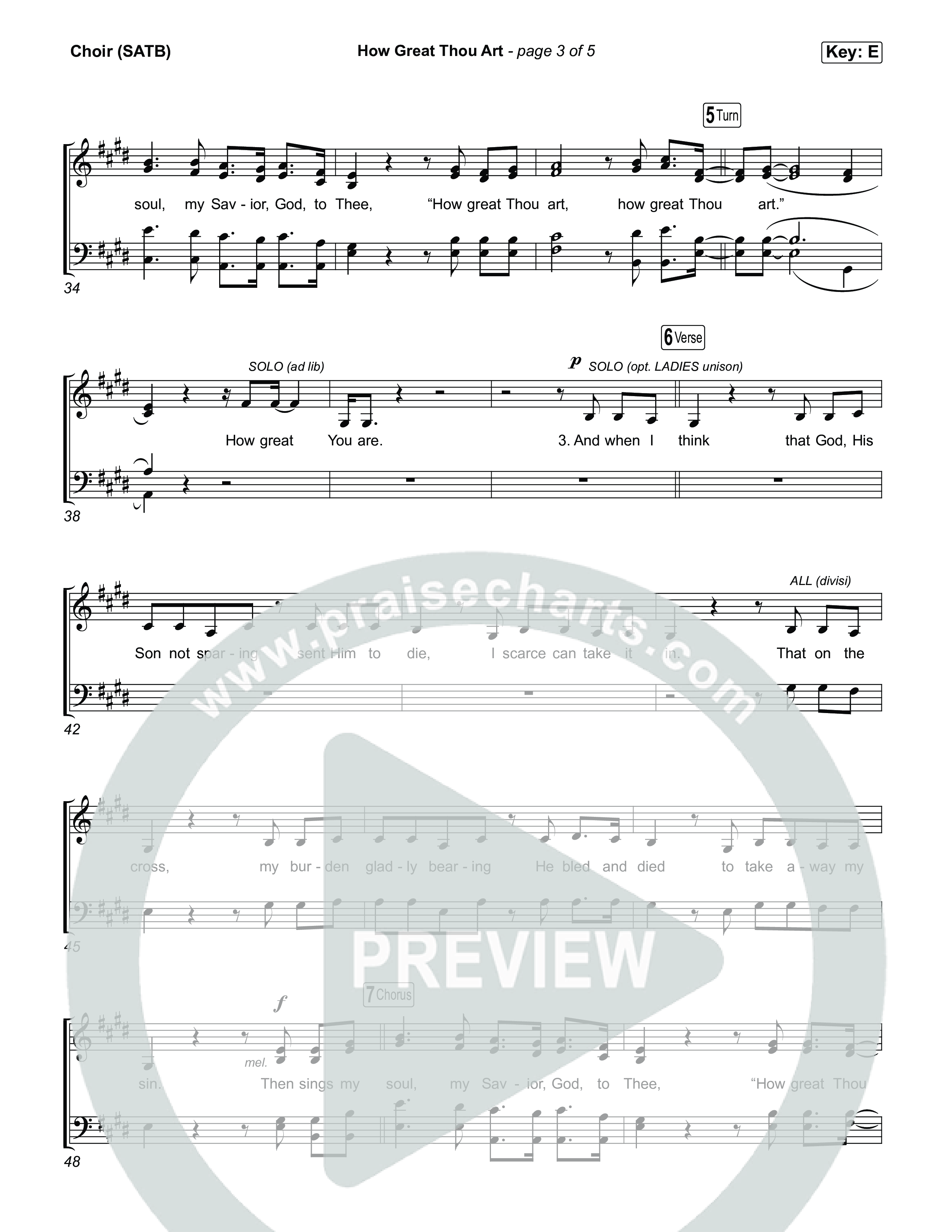 How Great Thou Art Choir Sheet (The Worship Initiative / Davy Flowers)