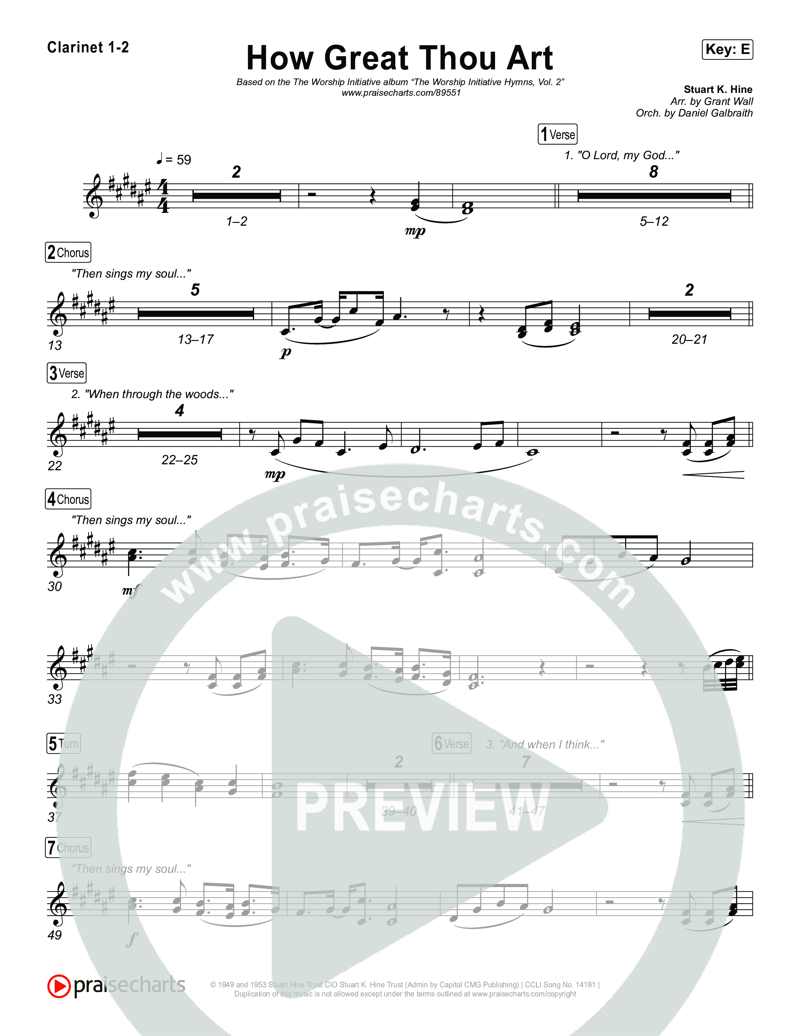 How Great Thou Art Clarinet 1/2 (The Worship Initiative / Davy Flowers)