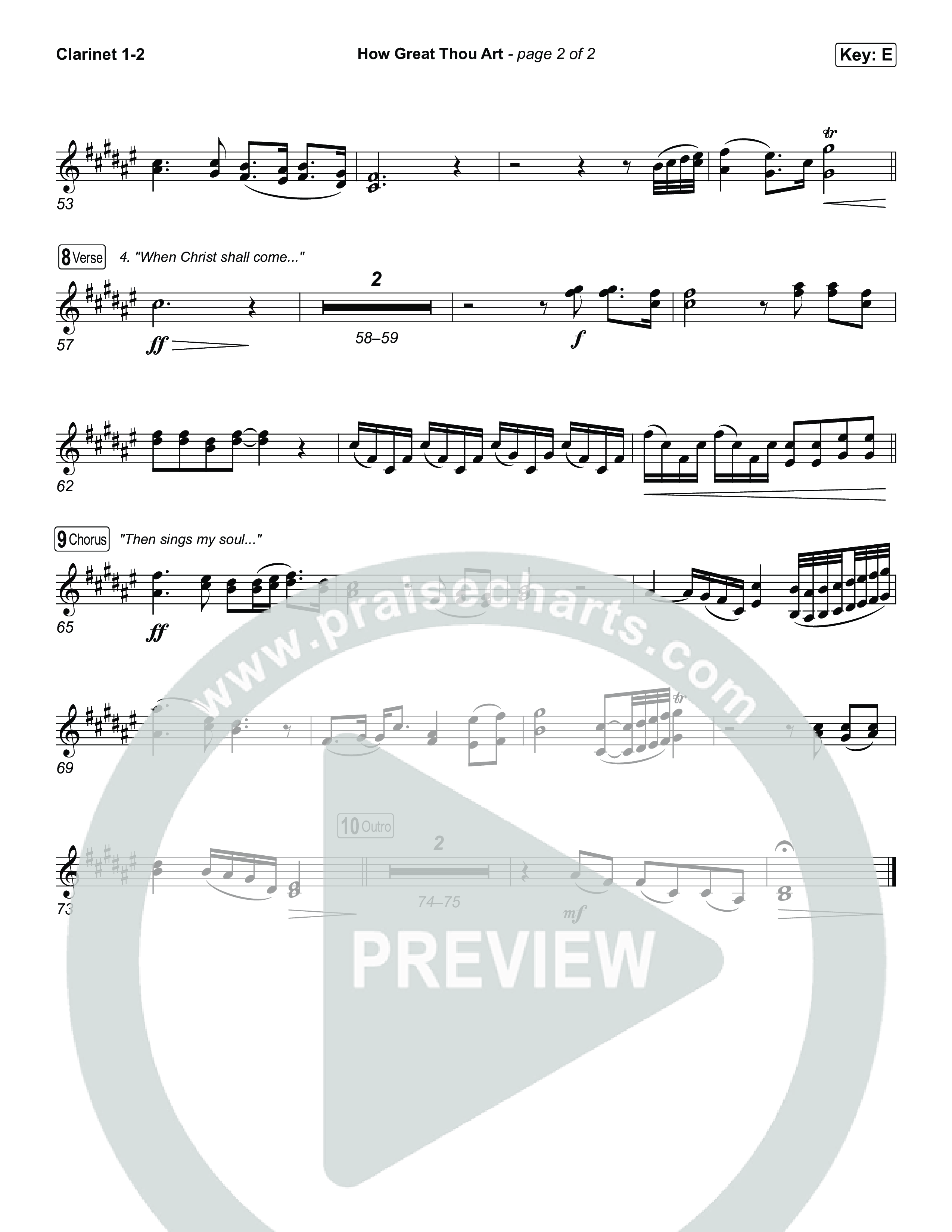 How Great Thou Art Clarinet 1/2 (The Worship Initiative / Davy Flowers)