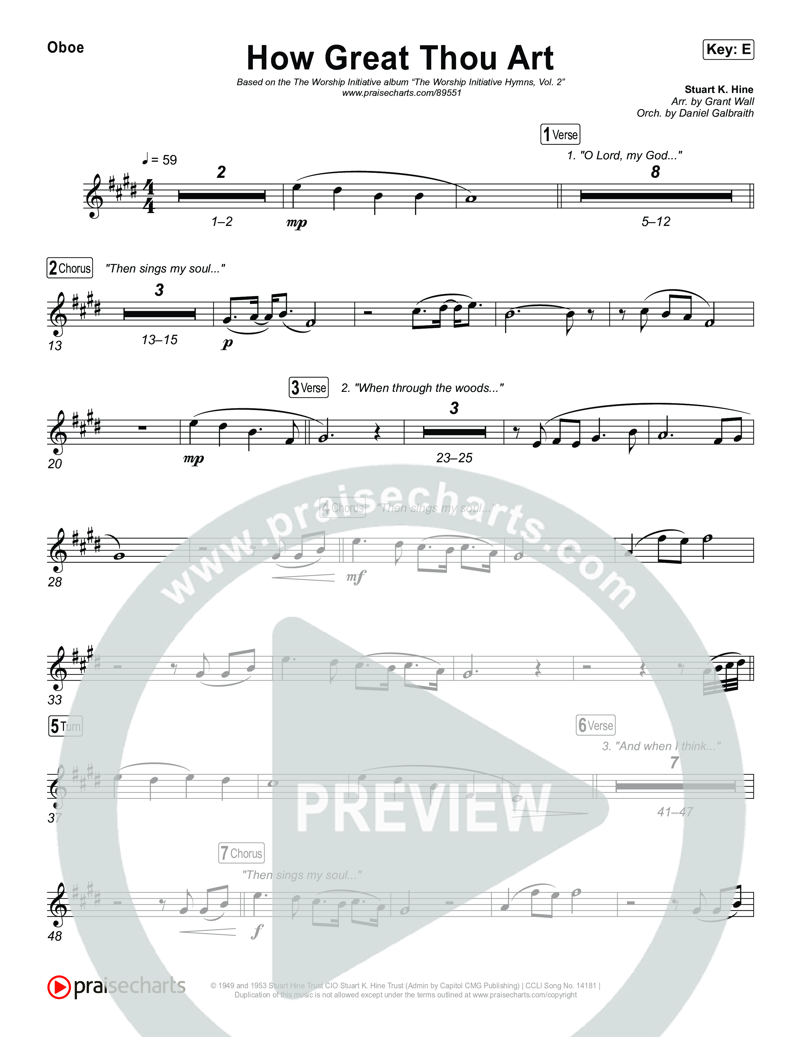 How Great Thou Art Oboe (The Worship Initiative / Davy Flowers)