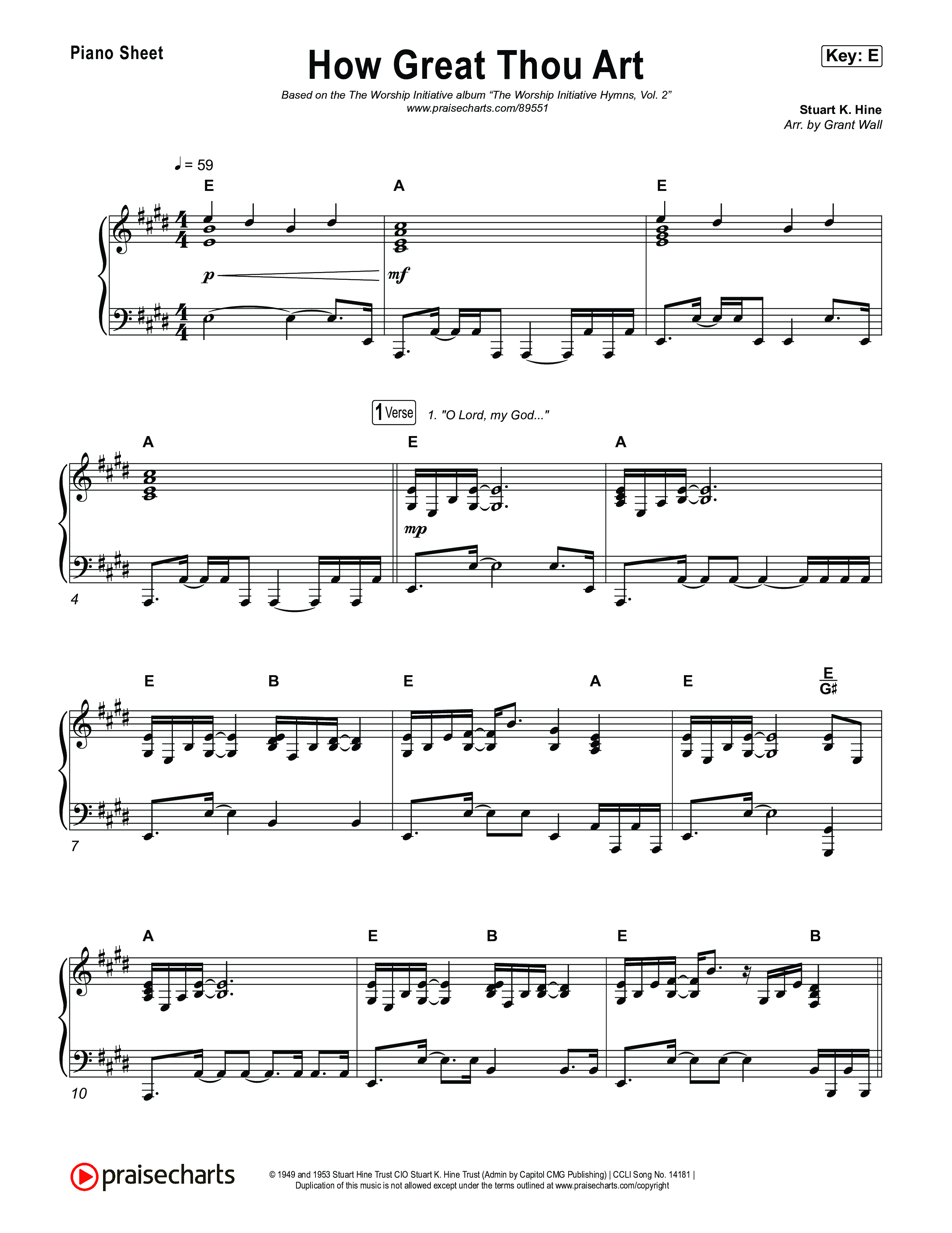 How Great Thou Art Piano Sheet (The Worship Initiative / Davy Flowers)