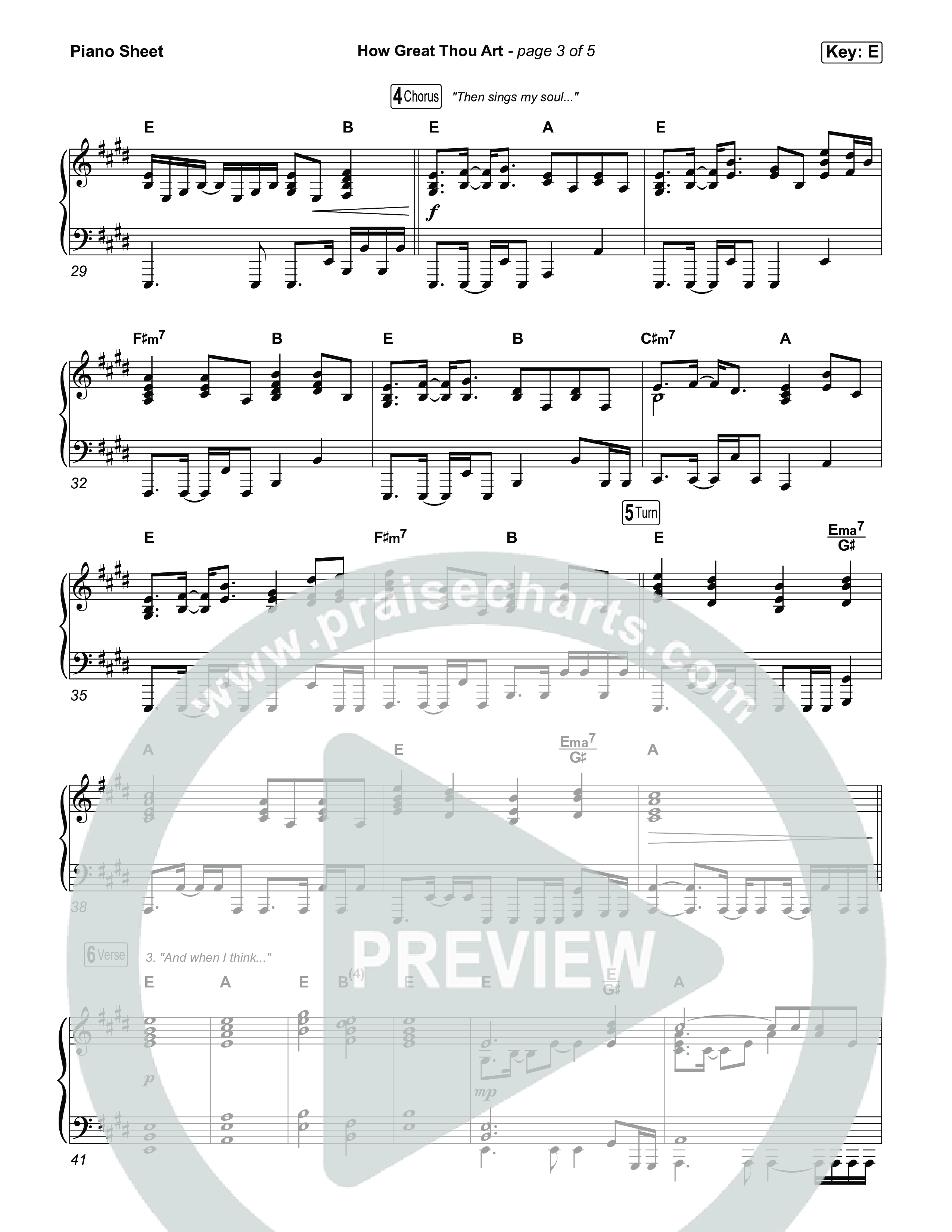 How Great Thou Art Piano Sheet (The Worship Initiative / Davy Flowers)