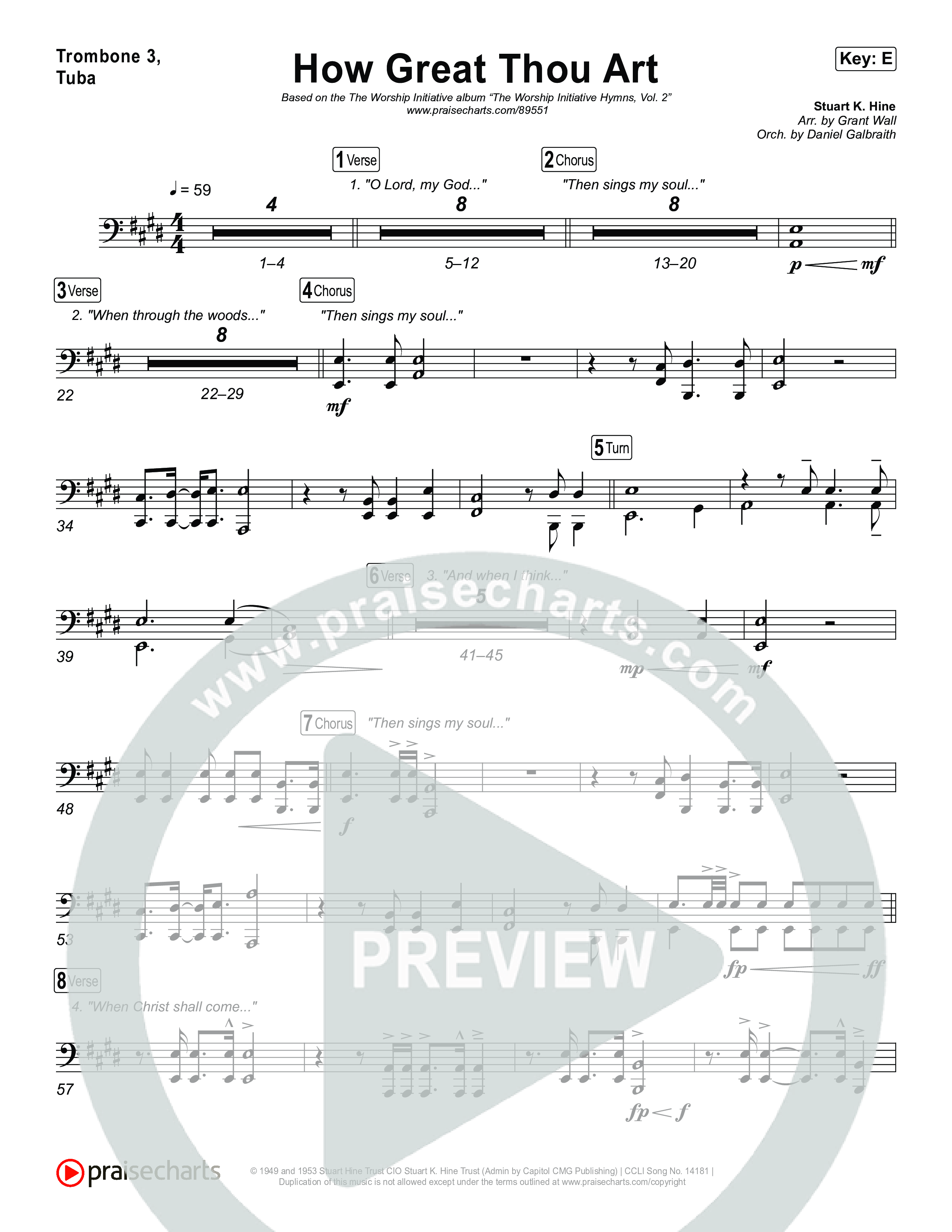 How Great Thou Art Trombone 3/Tuba (The Worship Initiative / Davy Flowers)