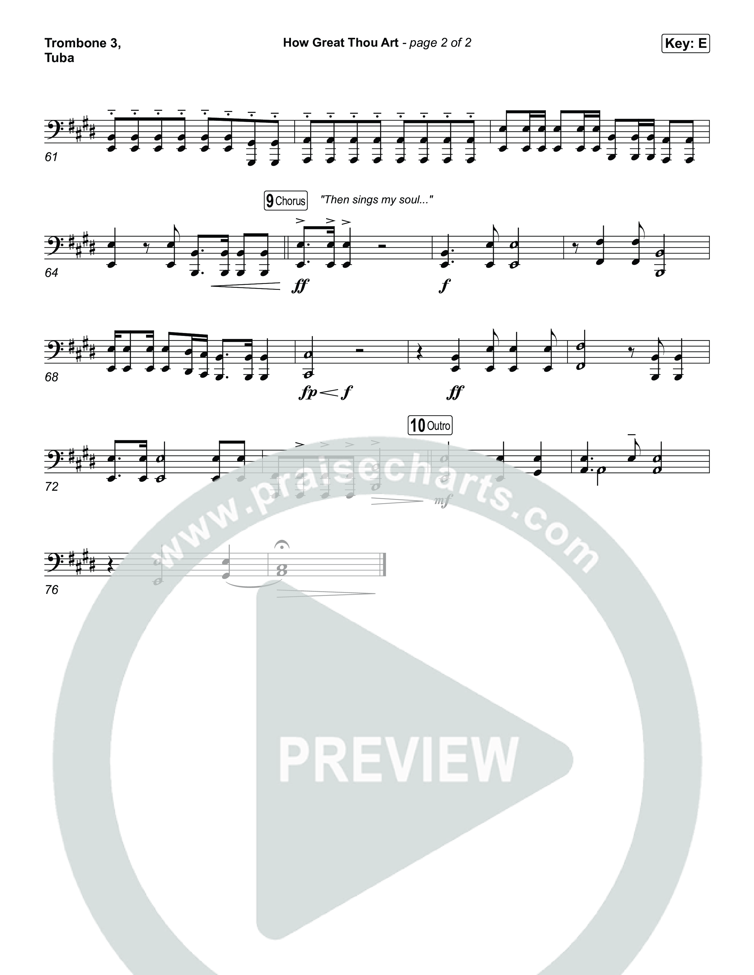 How Great Thou Art Trombone 3/Tuba (The Worship Initiative / Davy Flowers)