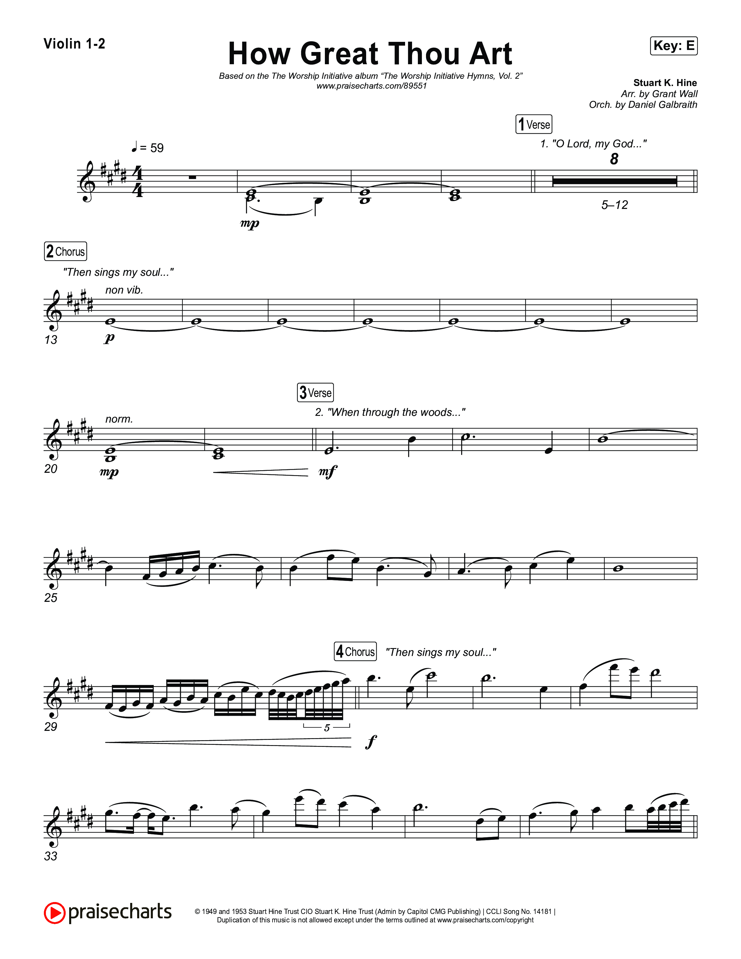 How Great Thou Art Violin 1,2 (The Worship Initiative / Davy Flowers)