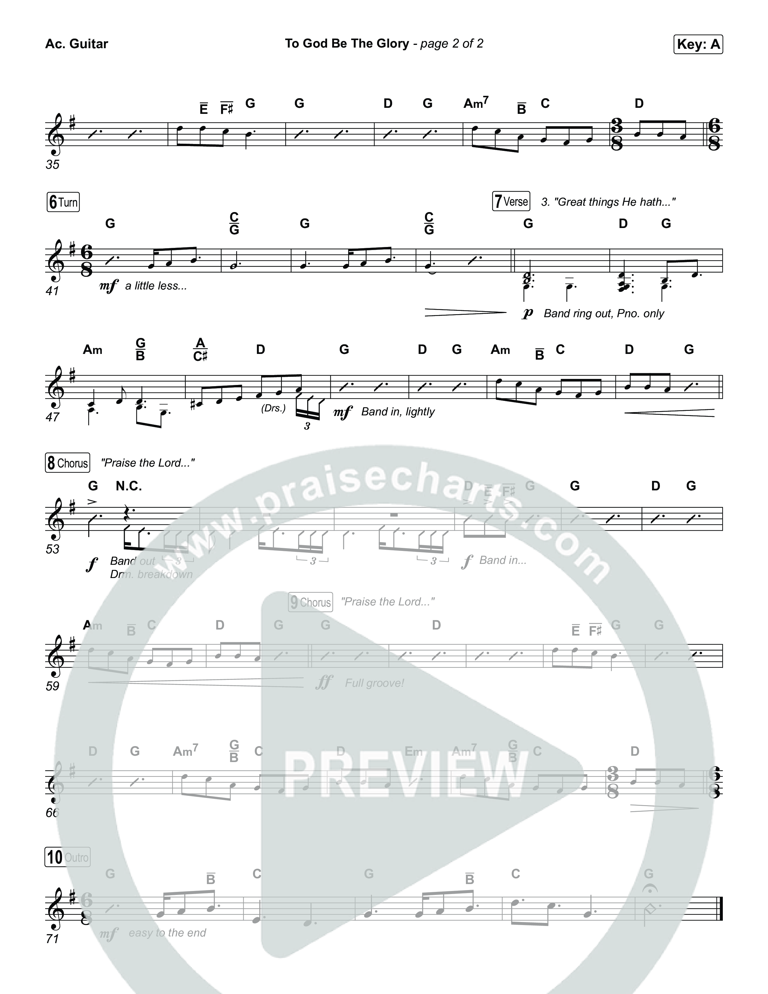 To God Be The Glory Acoustic Guitar (The Worship Initiative / Shane & Shane)