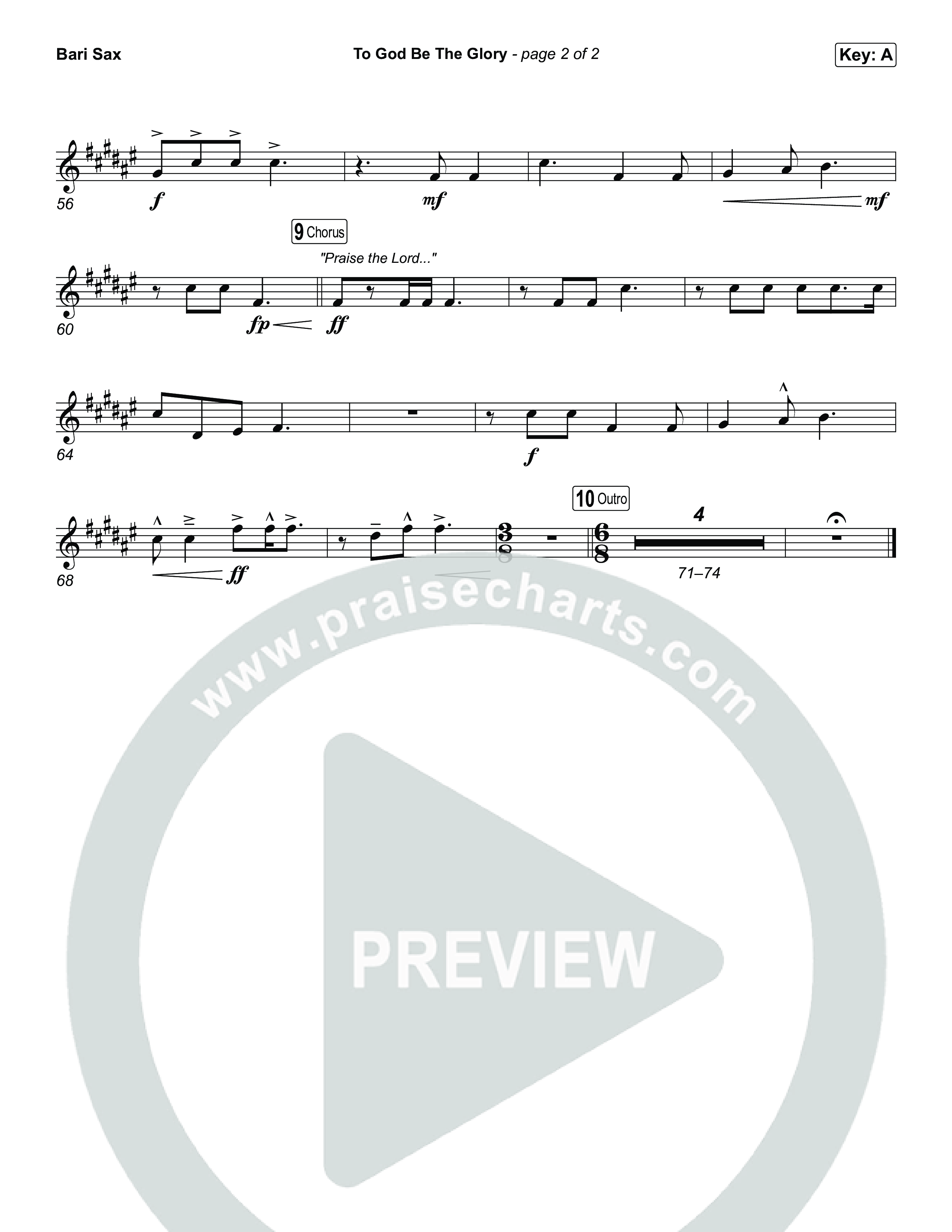 To God Be The Glory Bari Sax (The Worship Initiative / Shane & Shane)