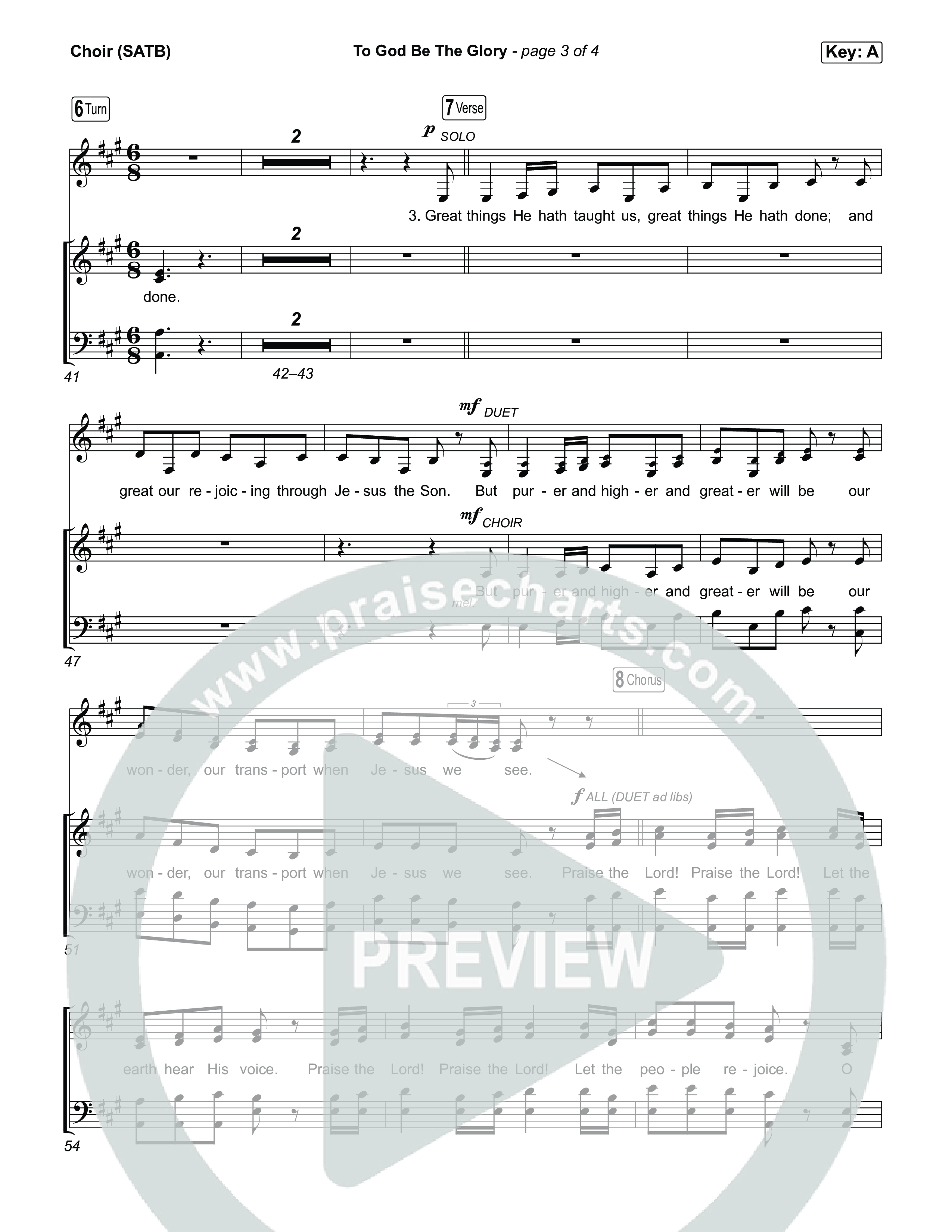 To God Be The Glory Choir Sheet (SATB) (The Worship Initiative / Shane & Shane)