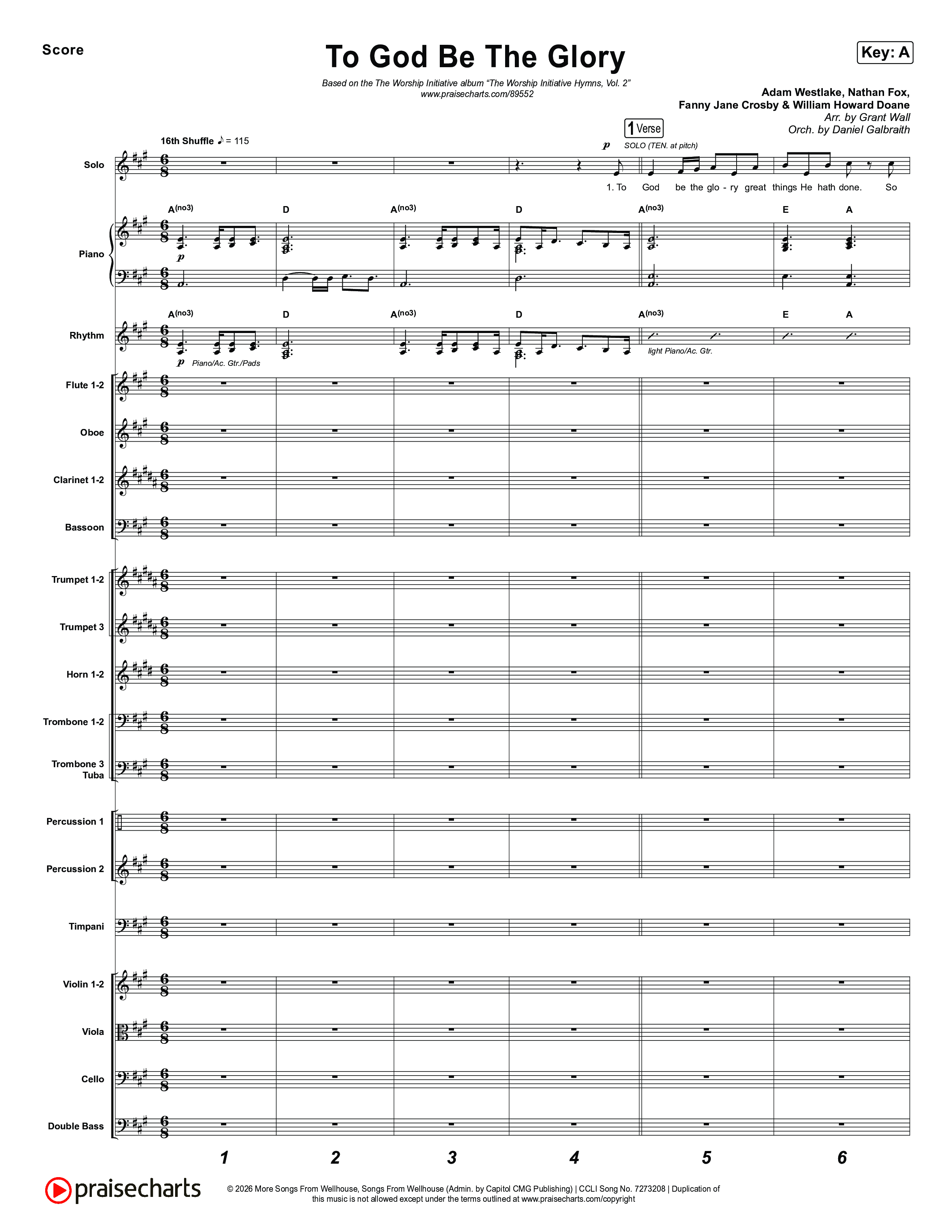 To God Be The Glory Orchestration (The Worship Initiative / Shane & Shane)