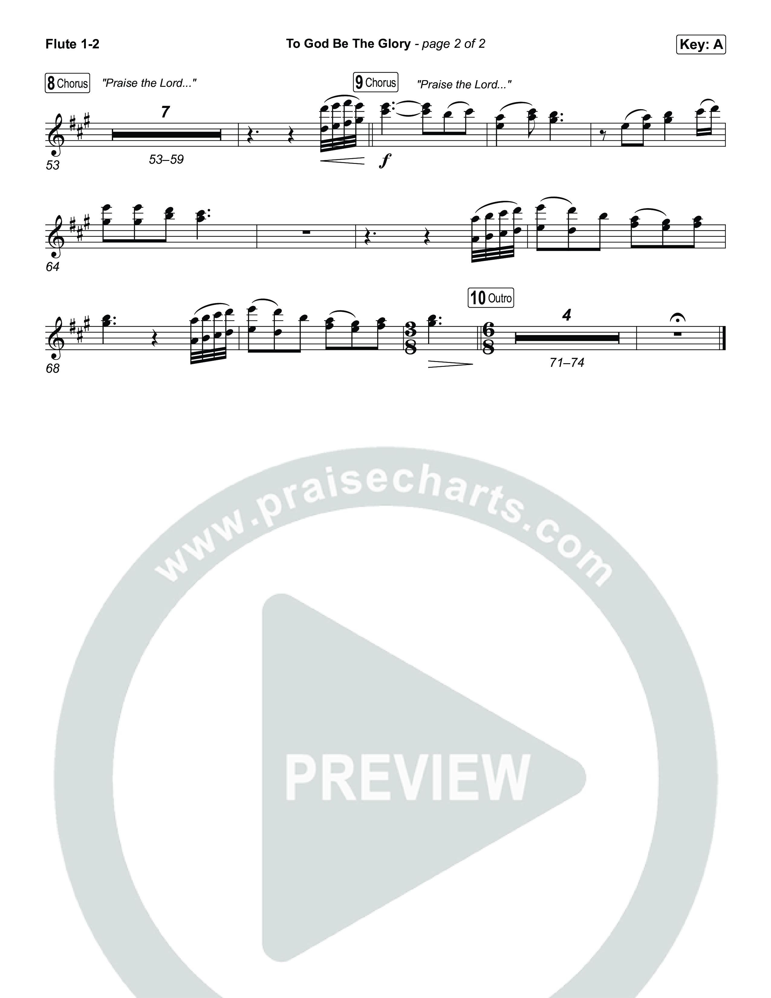 To God Be The Glory Flute 1,2 (The Worship Initiative / Shane & Shane)