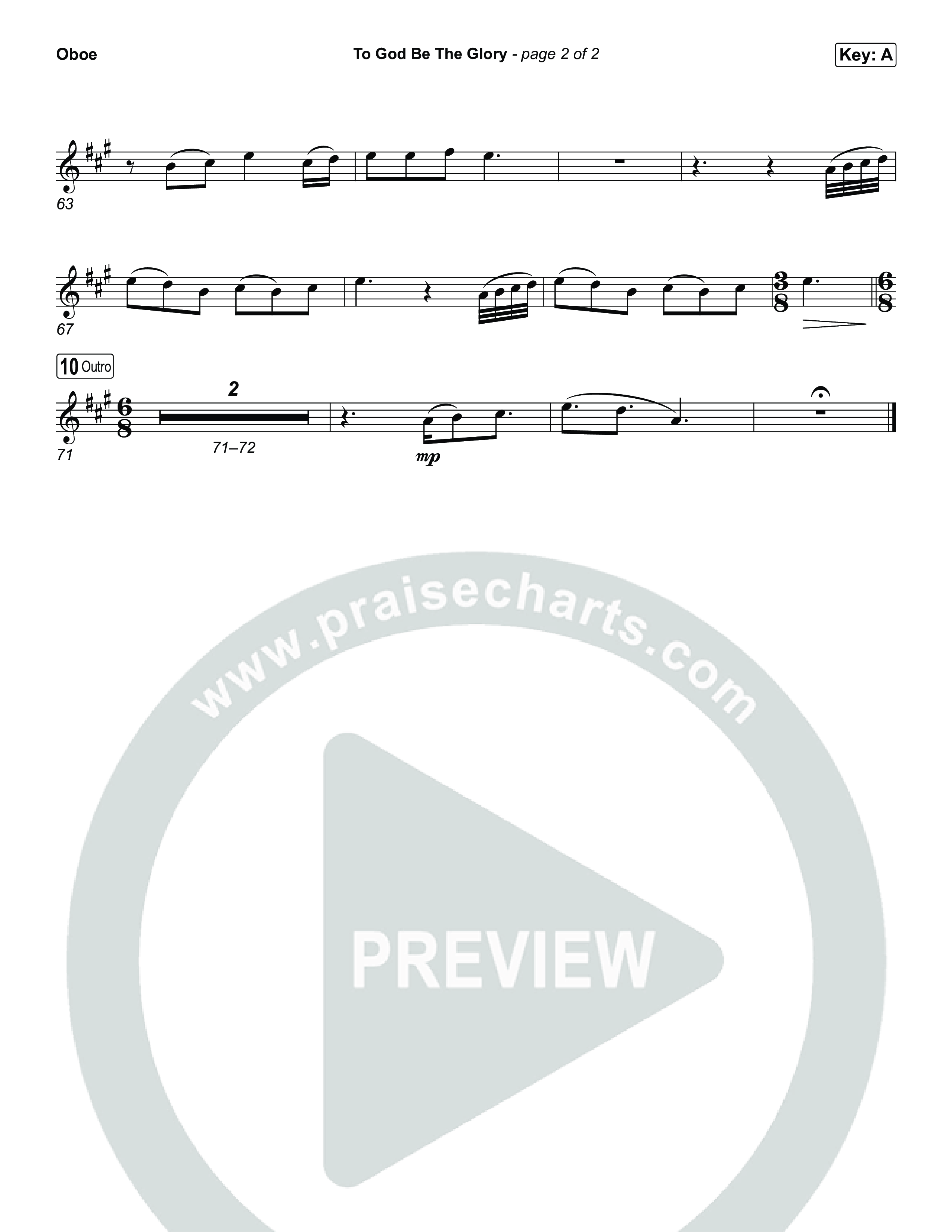 To God Be The Glory Oboe (The Worship Initiative / Shane & Shane)