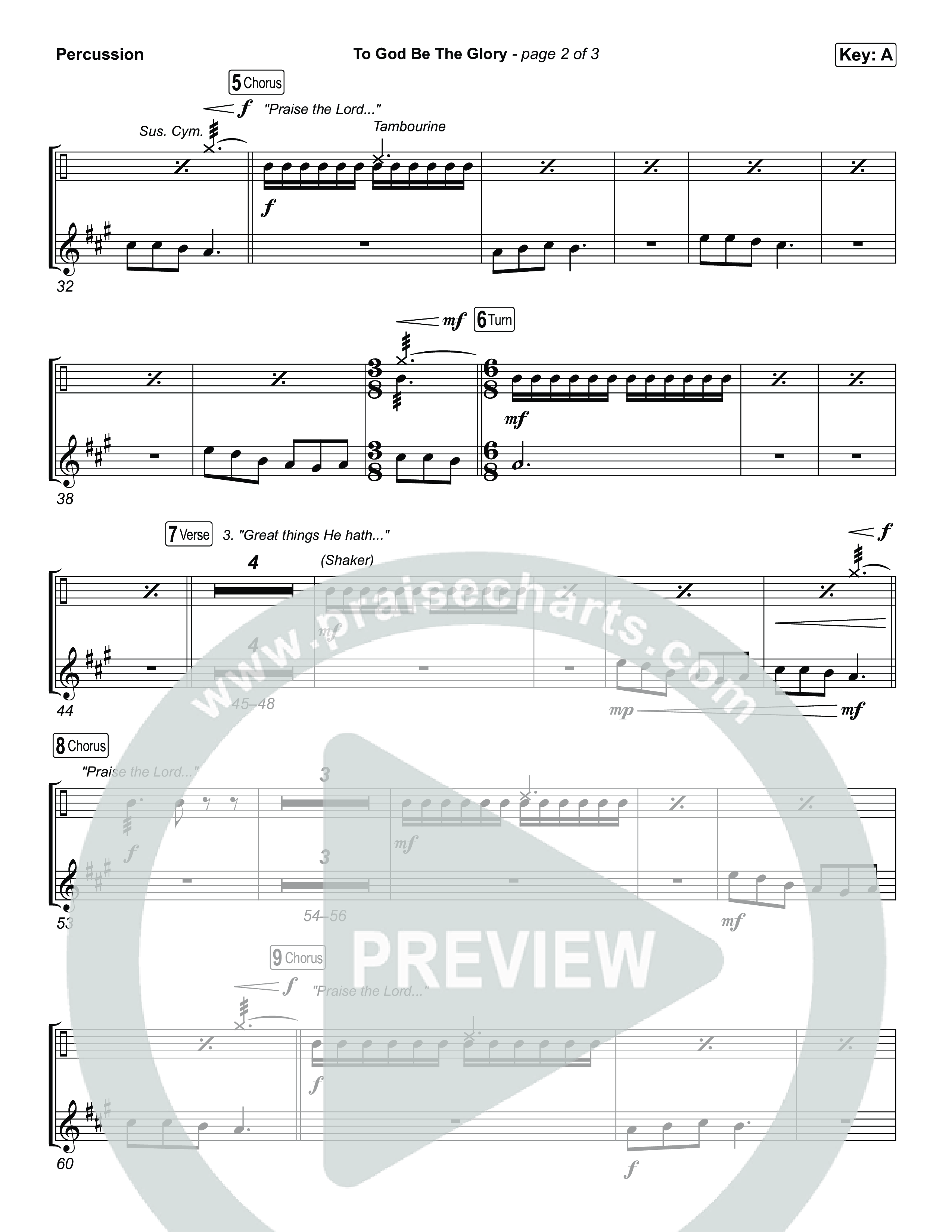 To God Be The Glory Percussion (The Worship Initiative / Shane & Shane)