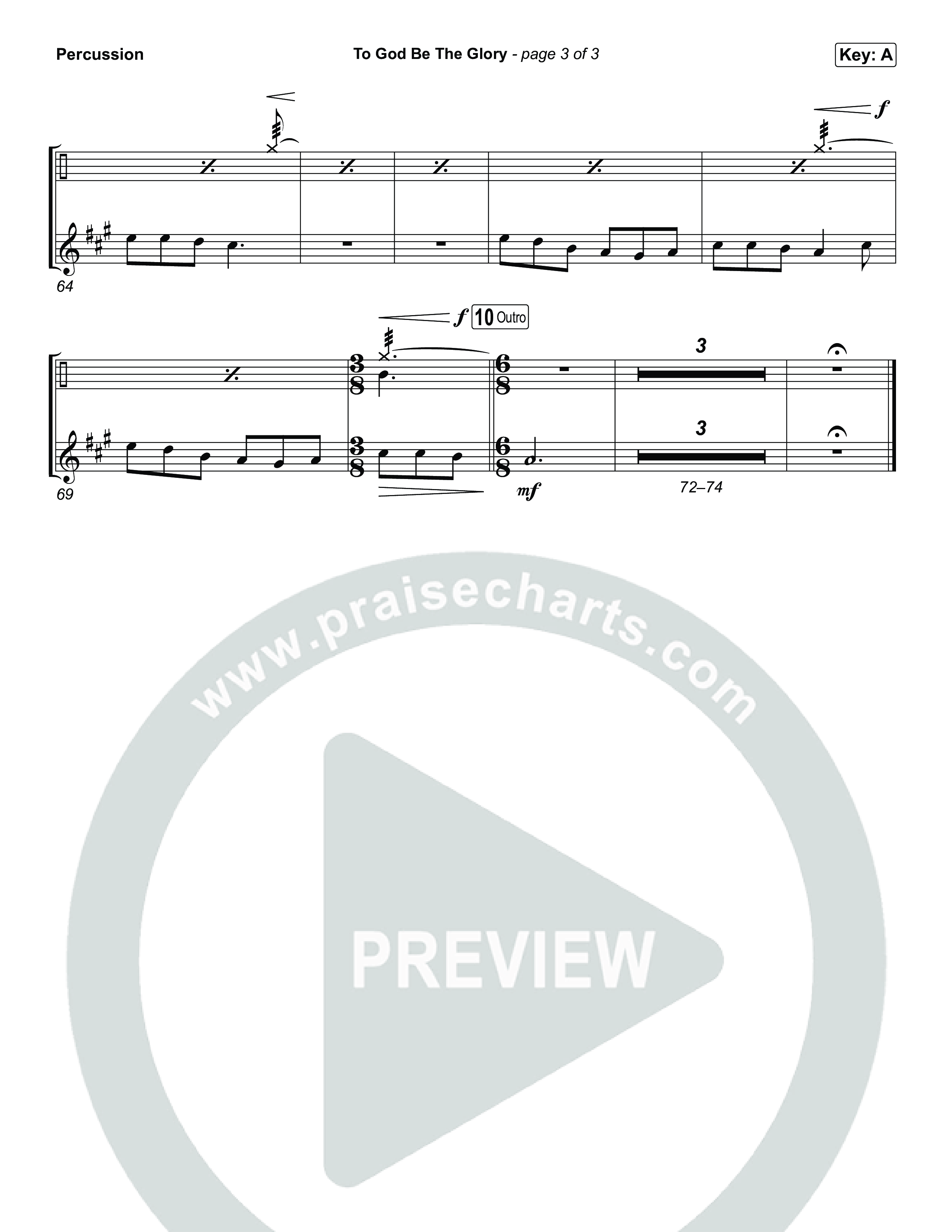 To God Be The Glory Percussion (The Worship Initiative / Shane & Shane)