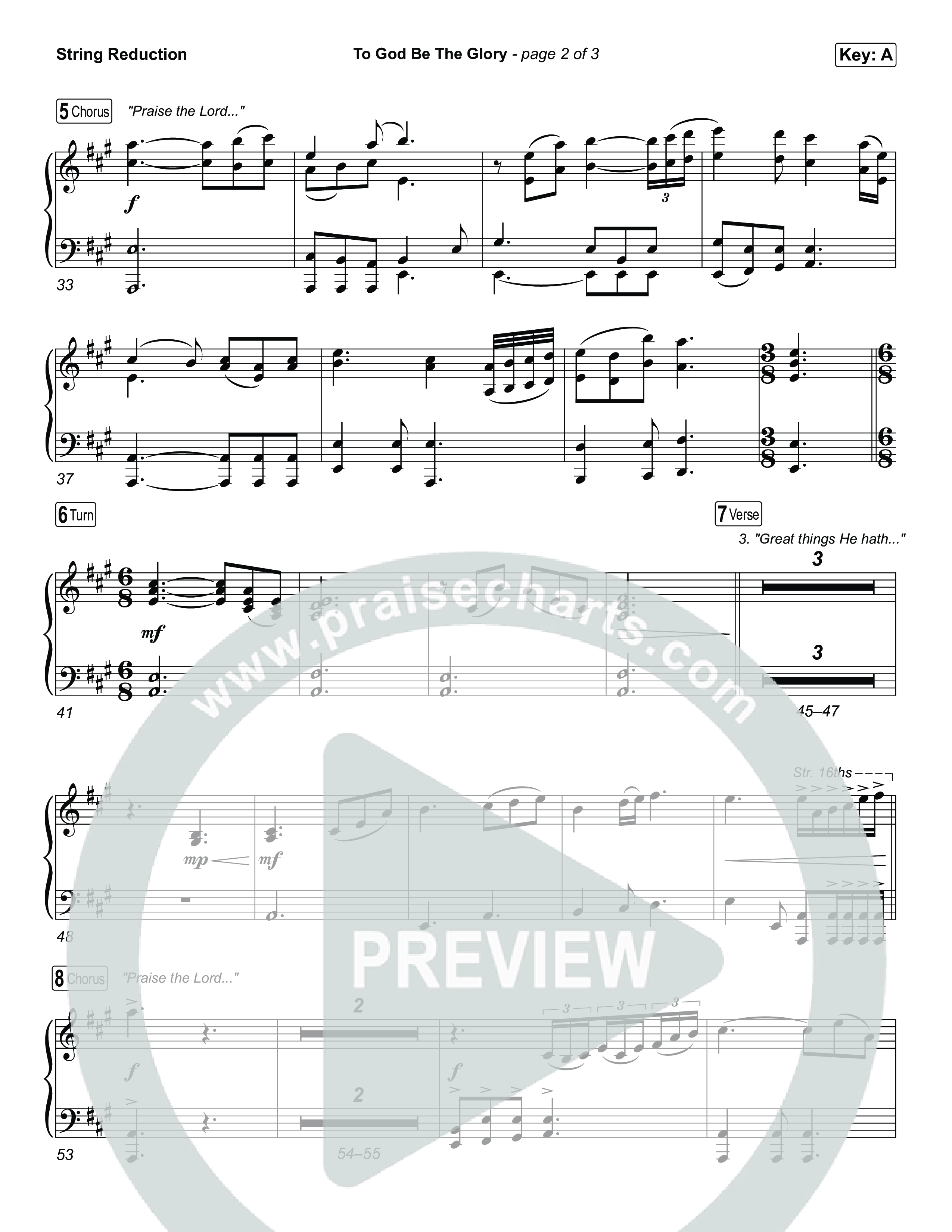 To God Be The Glory String Reduction (The Worship Initiative / Shane & Shane)