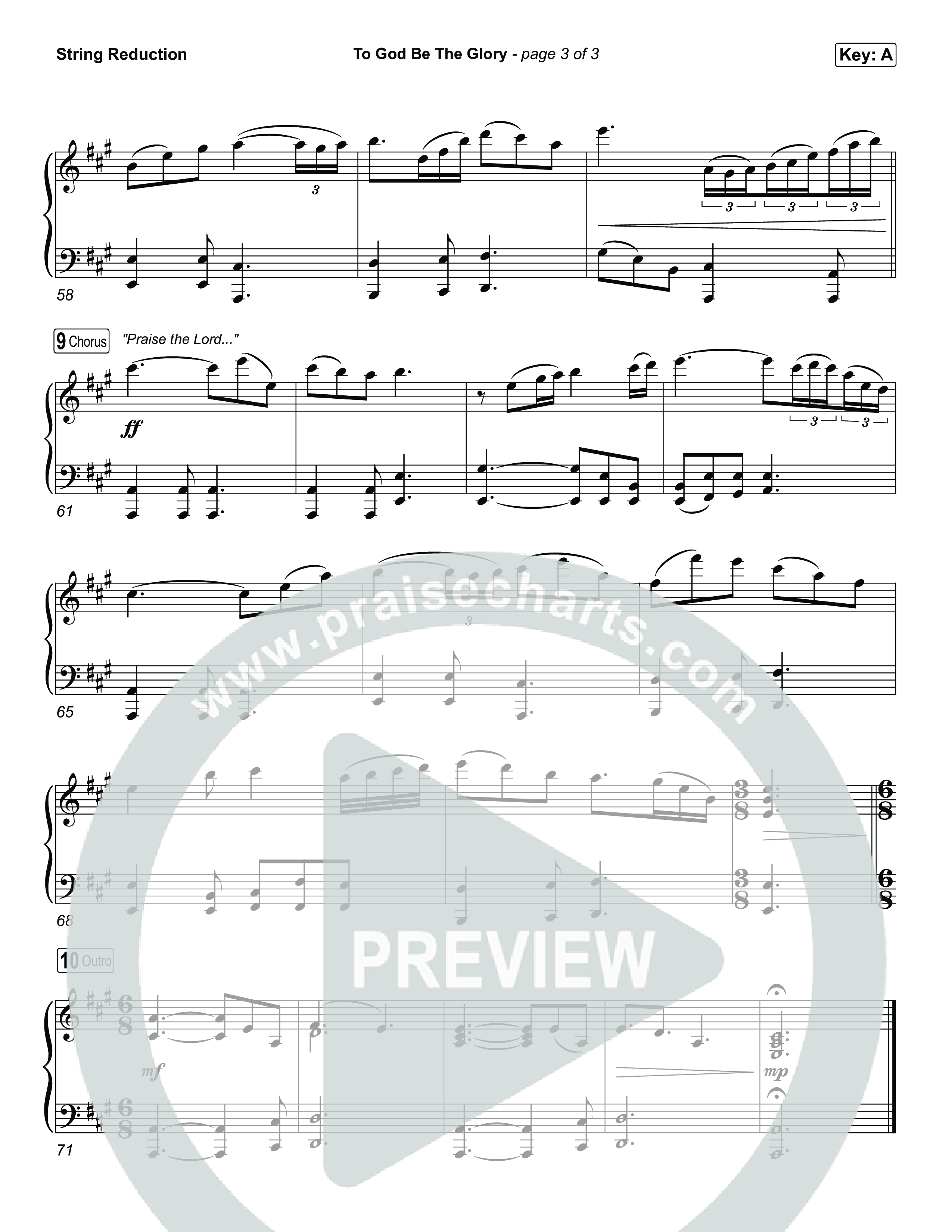 To God Be The Glory String Reduction (The Worship Initiative / Shane & Shane)