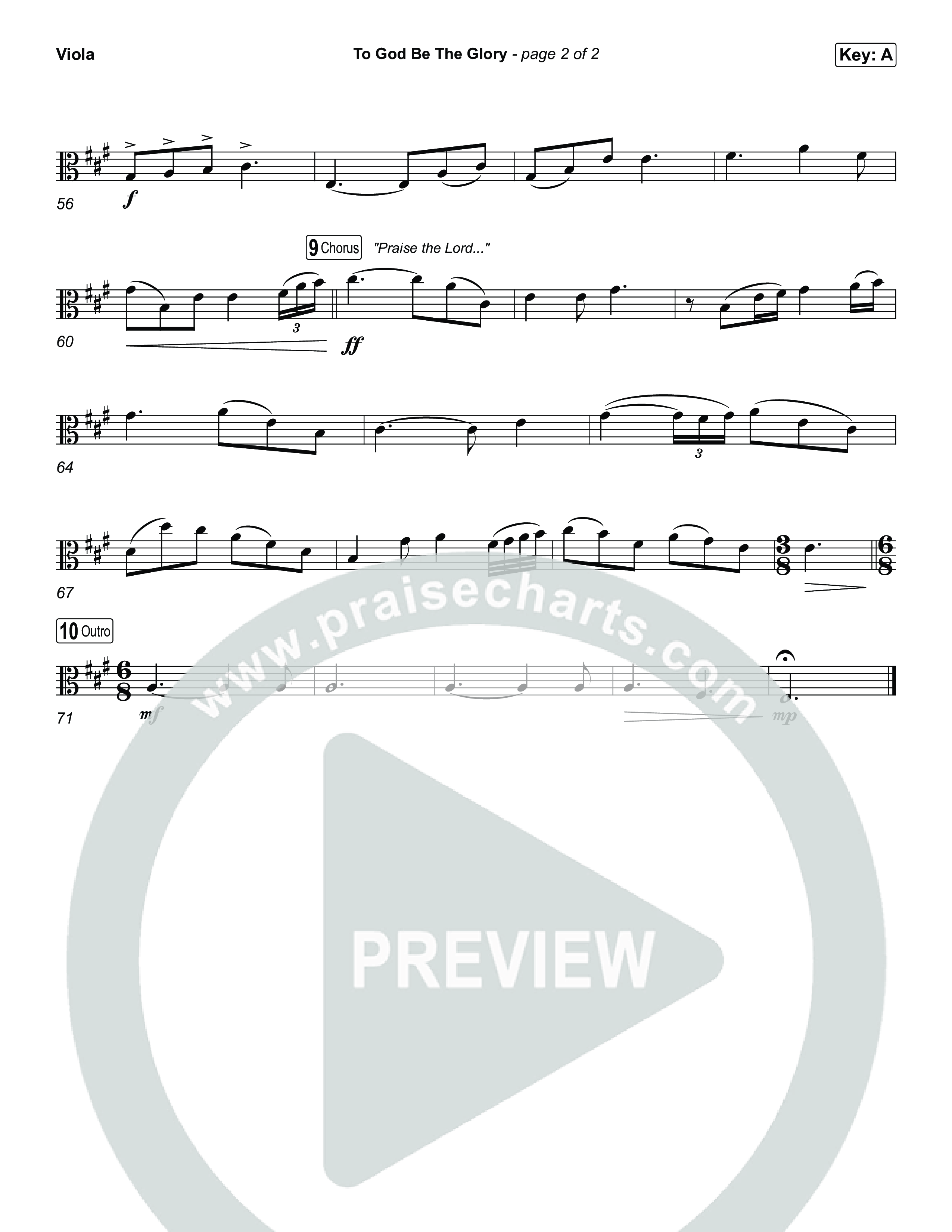 To God Be The Glory Viola (The Worship Initiative / Shane & Shane)