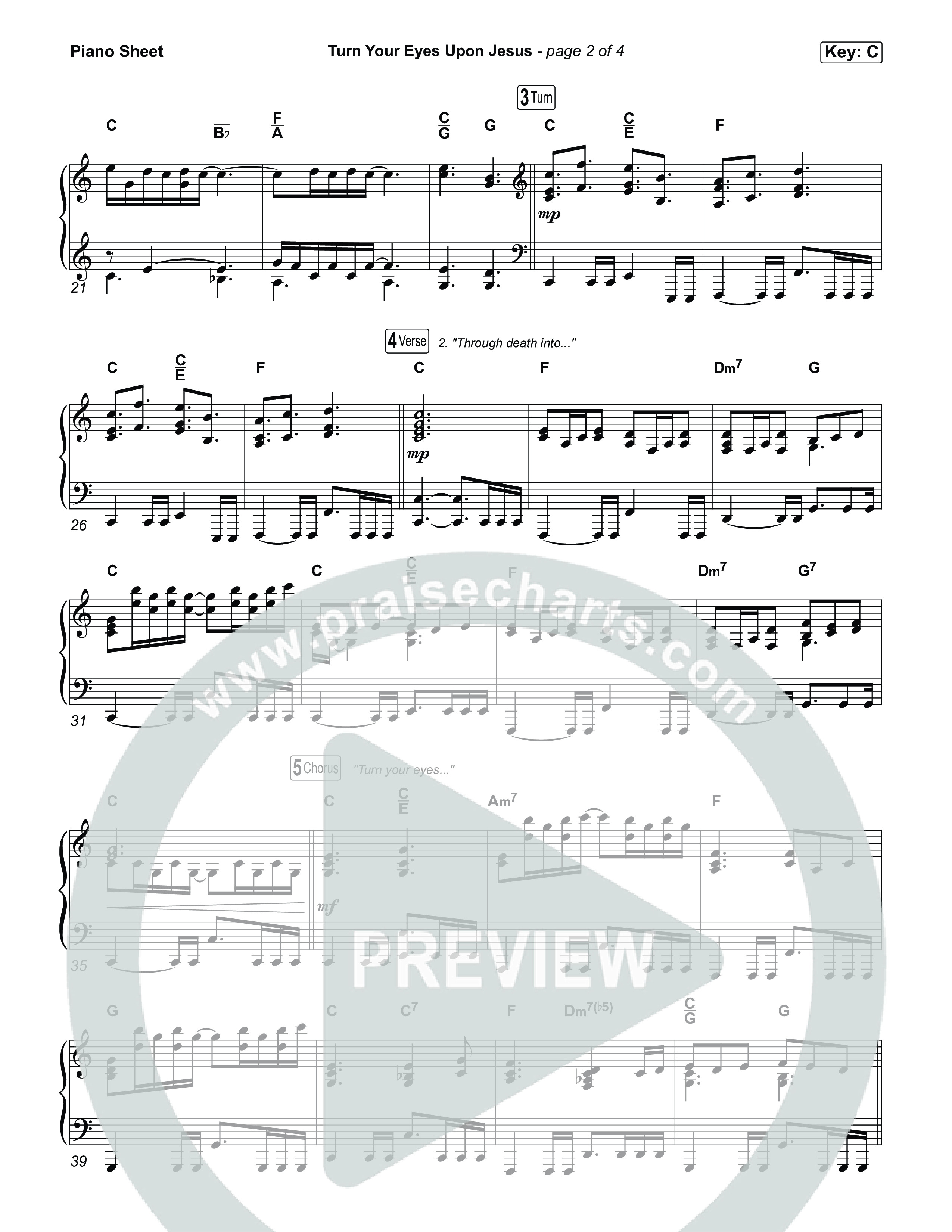 Turn Your Eyes Upon Jesus Piano Sheet (The Worship Initiative)