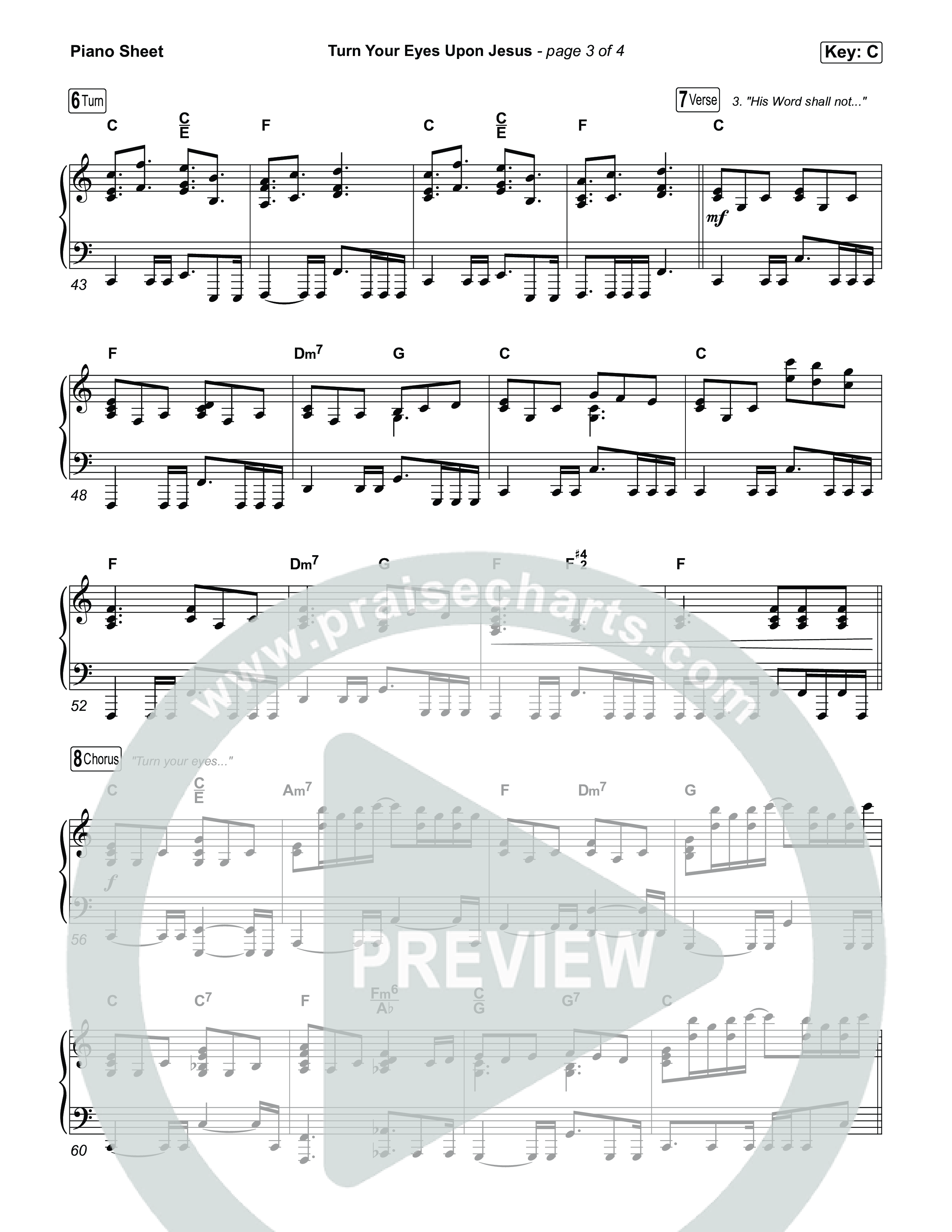 Turn Your Eyes Upon Jesus Piano Sheet (The Worship Initiative)