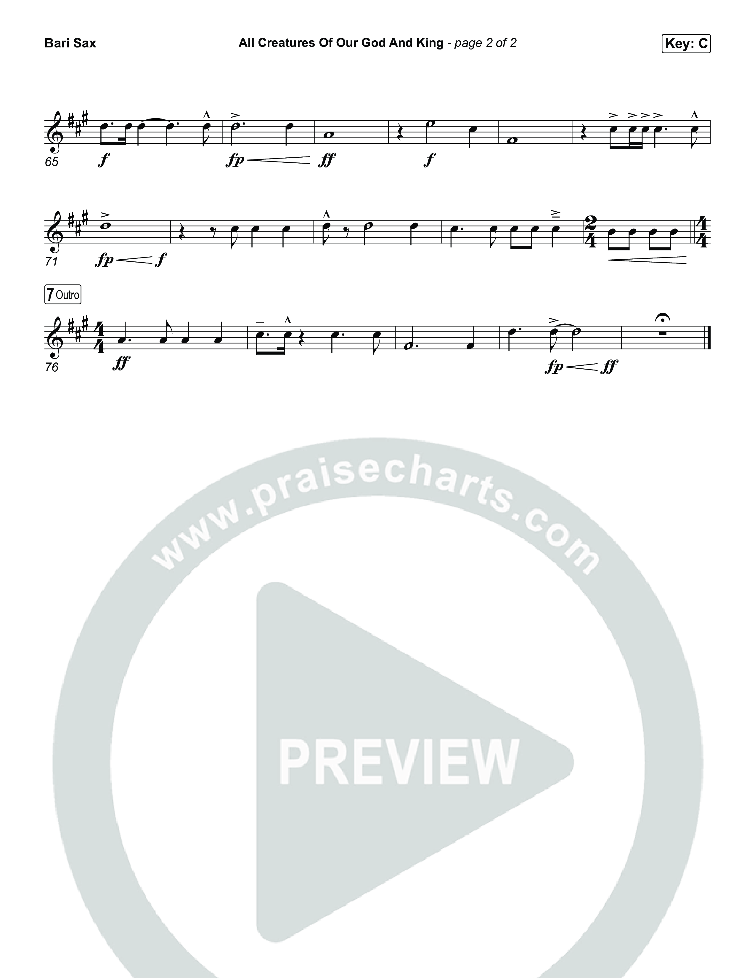 All Creatures Of Our God And King Bari Sax (The Worship Initiative)