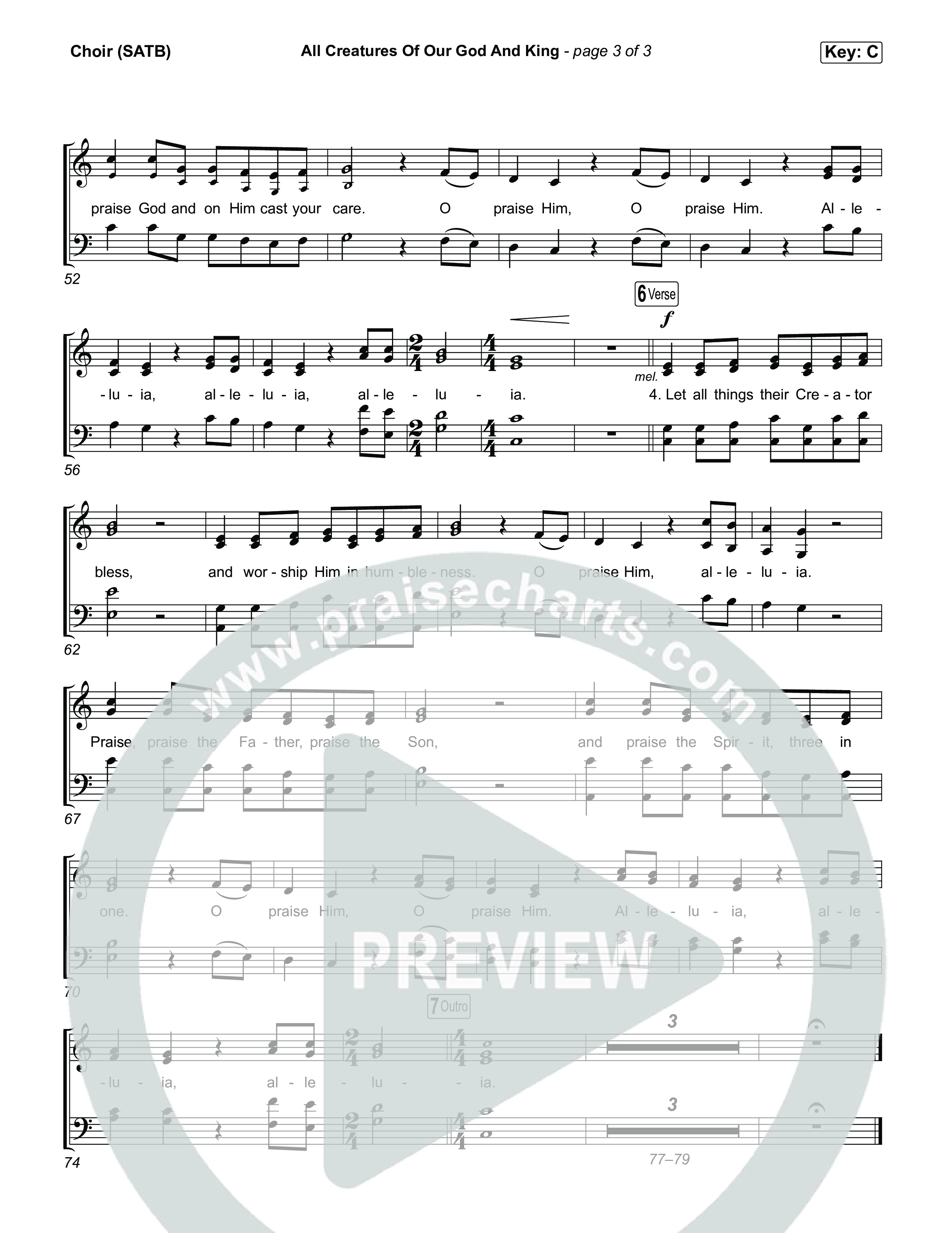 All Creatures Of Our God And King Choir Sheet (SATB) (The Worship Initiative)