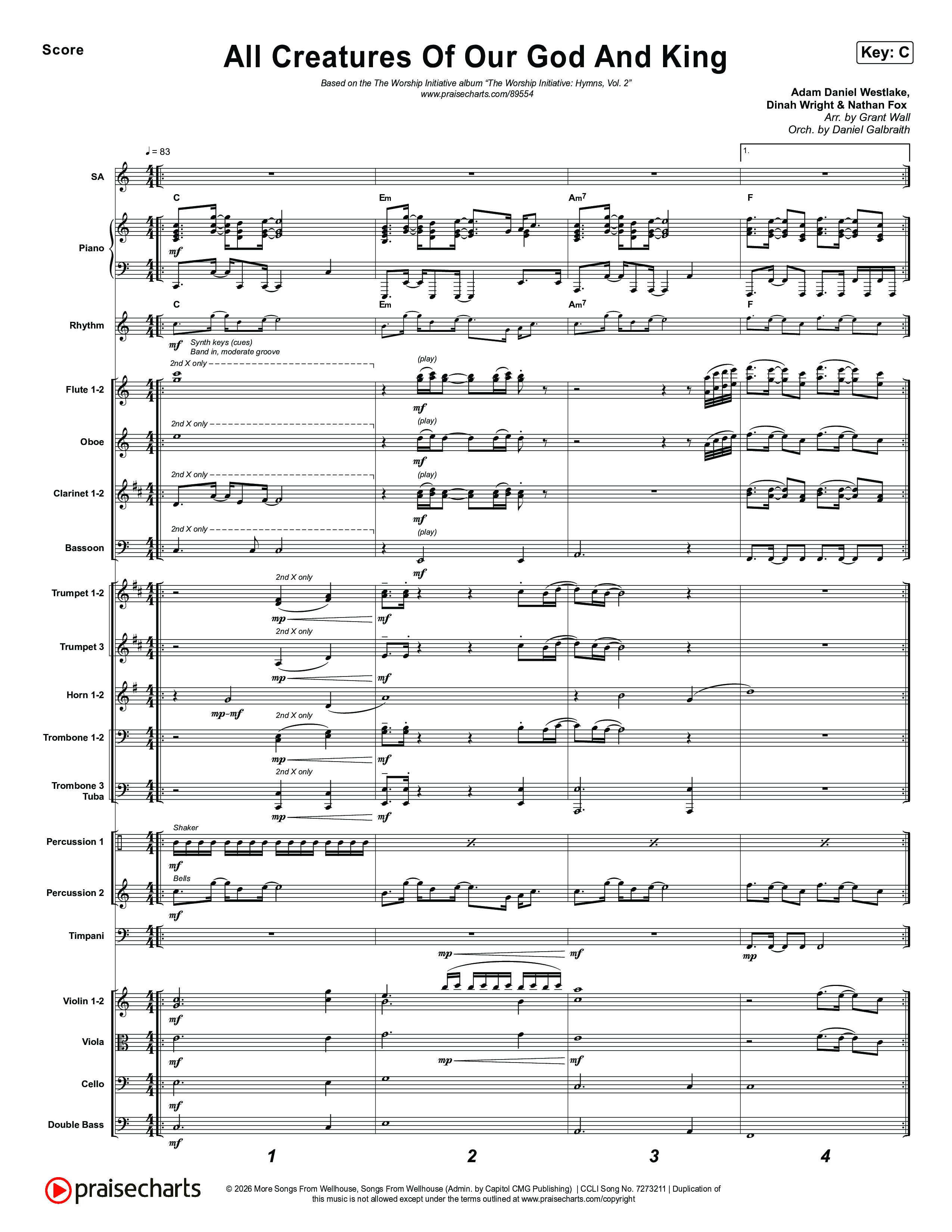 All Creatures Of Our God And King Orchestration (The Worship Initiative)