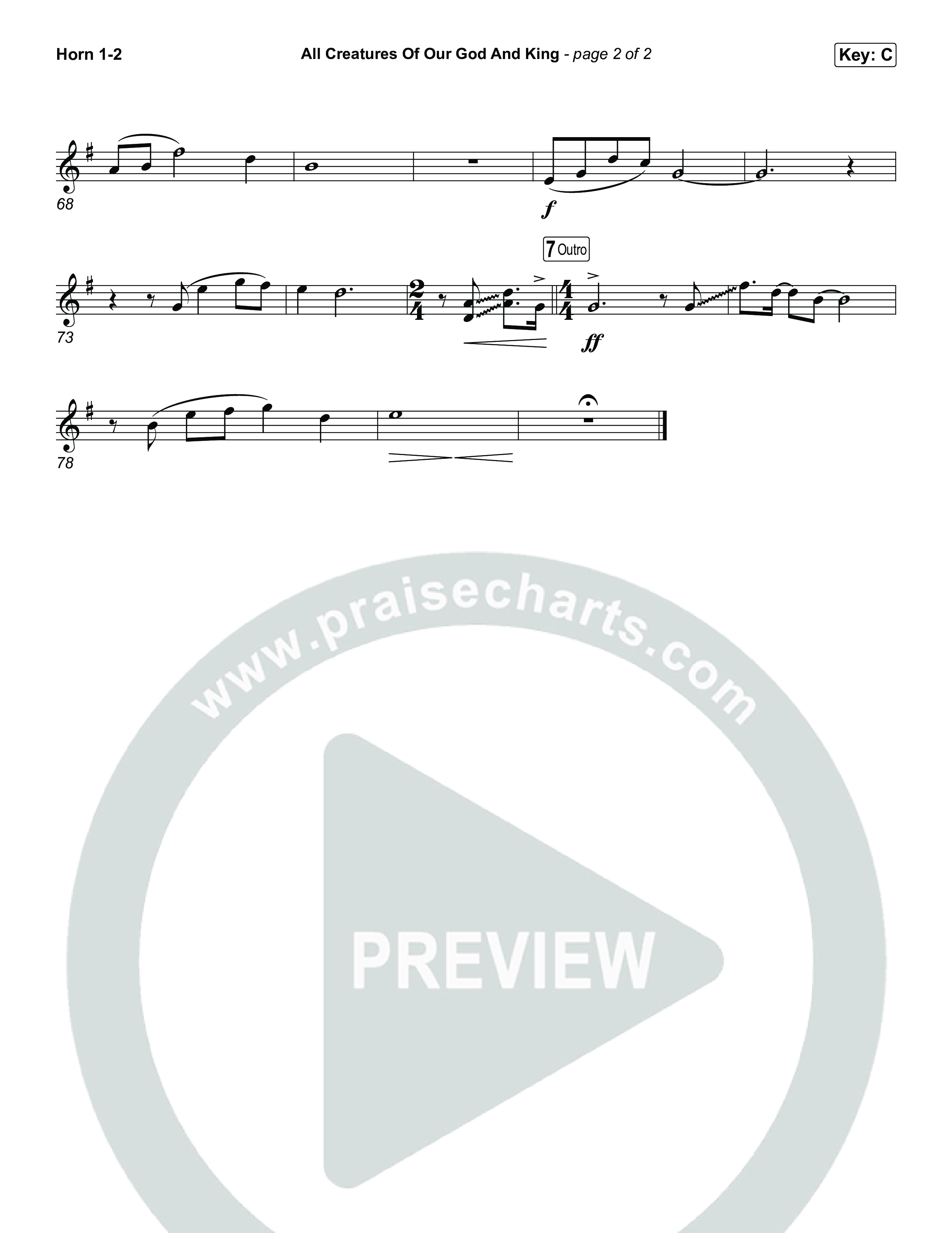 All Creatures Of Our God And King French Horn 1,2 (The Worship Initiative)